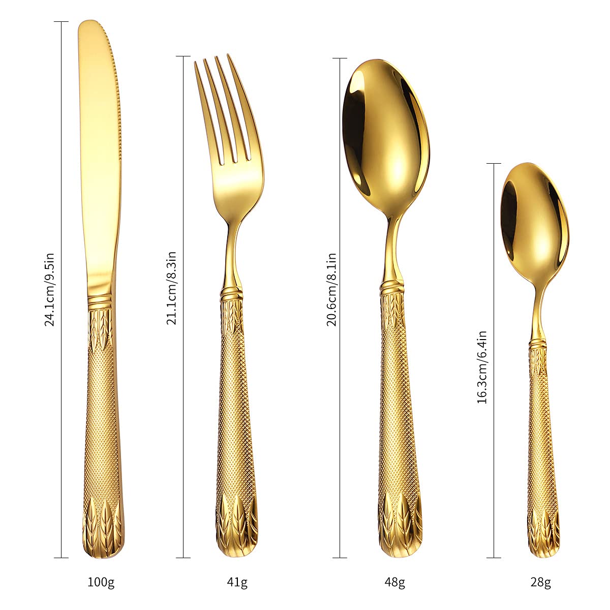 Premium 48-Piece Matte Gold Flatware Set - 18/10 Stainless Steel Cutlery for 12 People - Elegant Satin Polish & Dishwasher Safe - Perfect for Dinner Parties, Weddings & Upscale Dining (Gold)