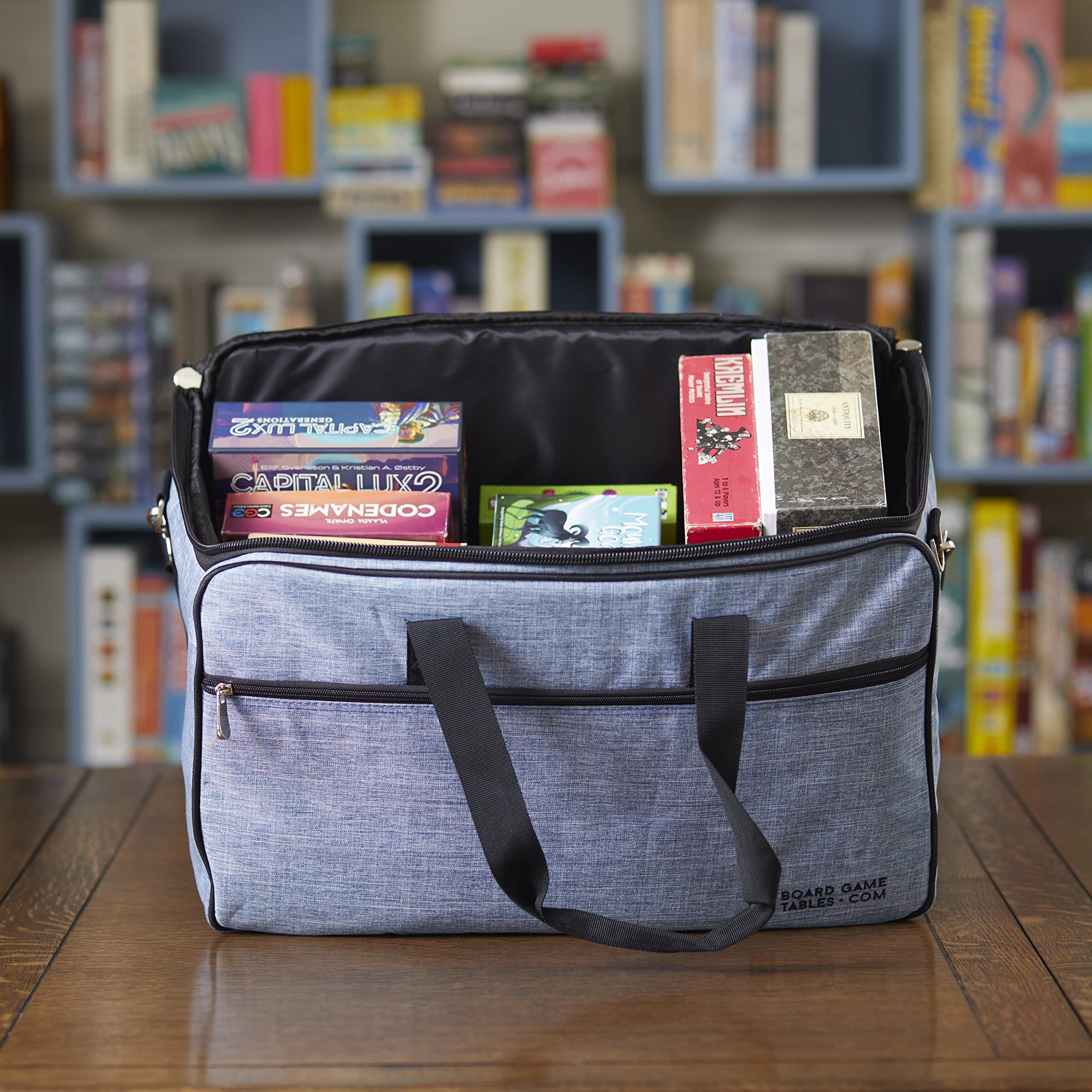 Premium Board Game Bag - Waterproof & Padded Storage Backpack with Adjustable Shoulder Straps & Luggage Slip - Perfect for Travel, Game Nights & Conventions