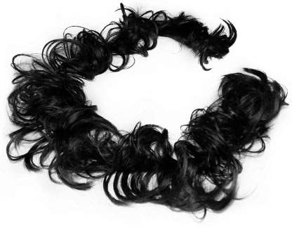 Natural Black Synthetic Women's Frill Long Soft Hair Extensions for Volume & Length - Perfect for Parties, Weddings & Everyday Styling