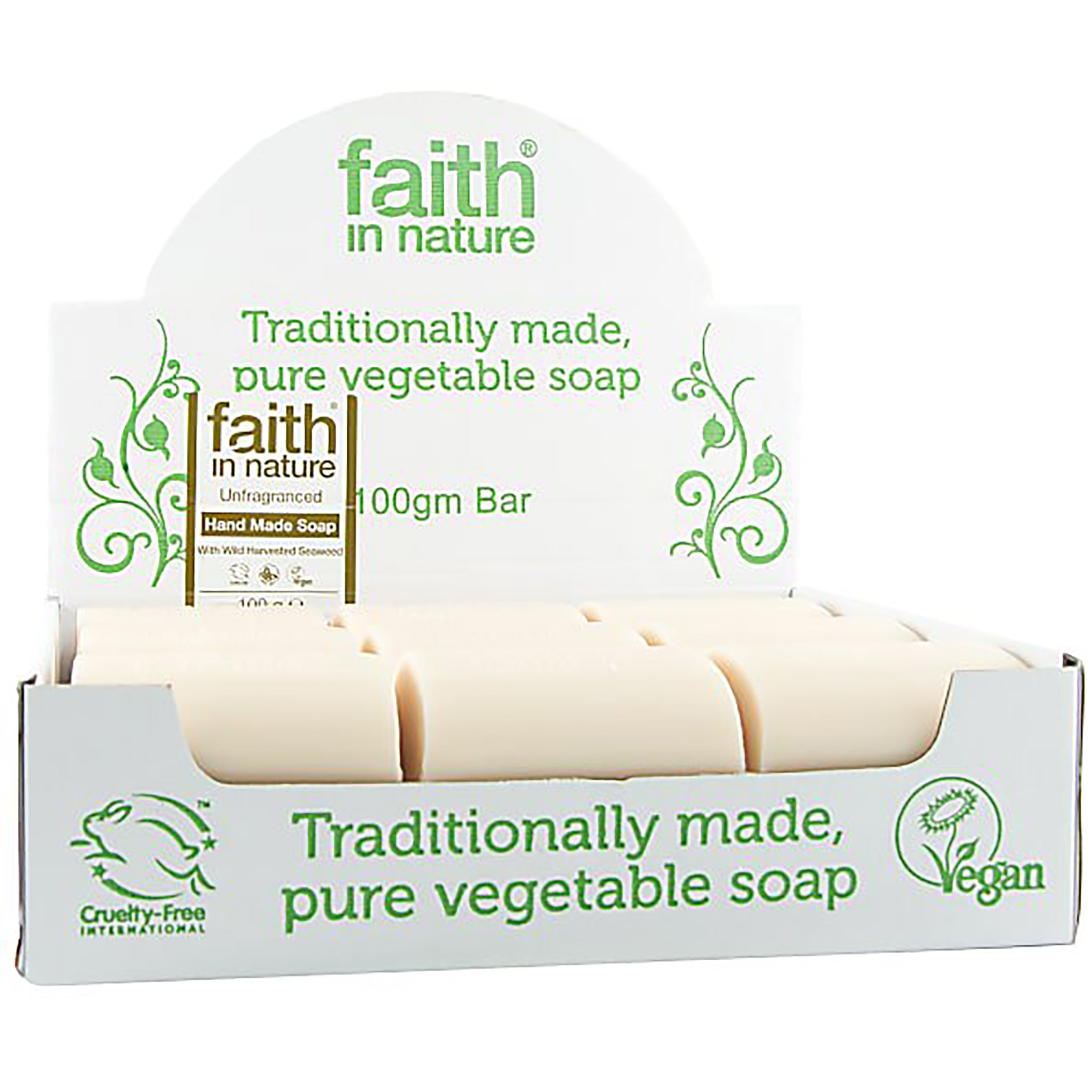 Faith in Nature Unwrapped Seaweed Soap Bar - 100g Organic, Vegan & Cruelty-Free for Sensitive Skin - Perfect for Eco-Friendly Bath & Body Care