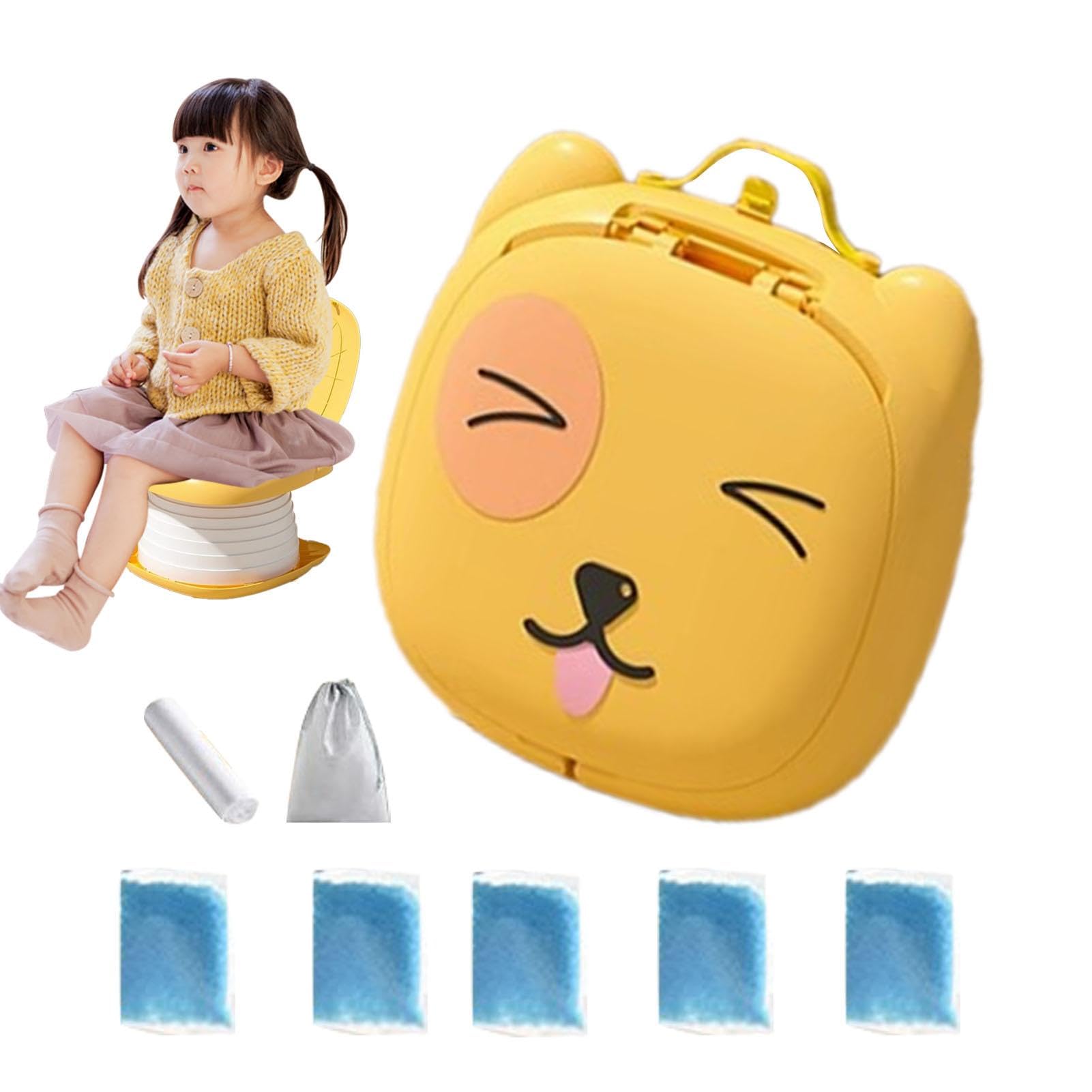 Foldable Travel Potty for Kids - Portable Car Toilet with Absorbent Paper | Durable & Sturdy Folding Design for Road Trips, Camping & Outdoor Adventures