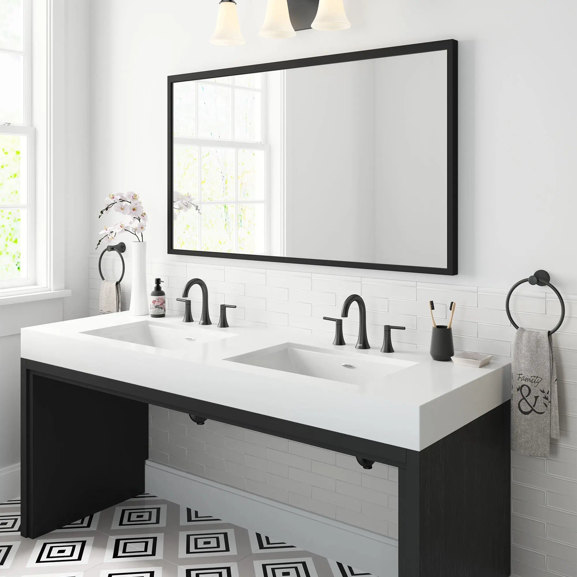 Delsea 8 Inch Widespread Bathroom Faucet - Modern Matte Black Finish for Vanity Sink, Perfect for Home Bathroom Renovation and Upgrade