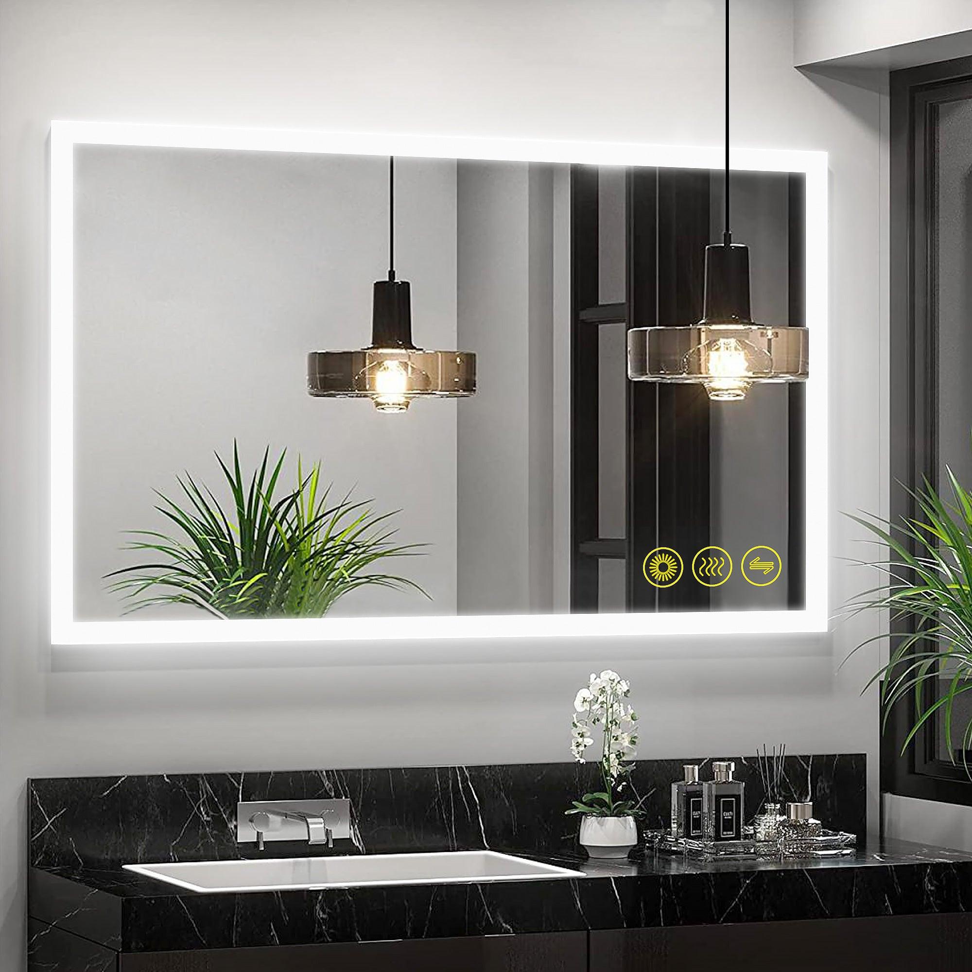 SmartGlow Dimmable LED Frameless Anti-Fog Bathroom Vanity Mirror with Touch Control - Perfect for Makeup, Shaving & Home Decor