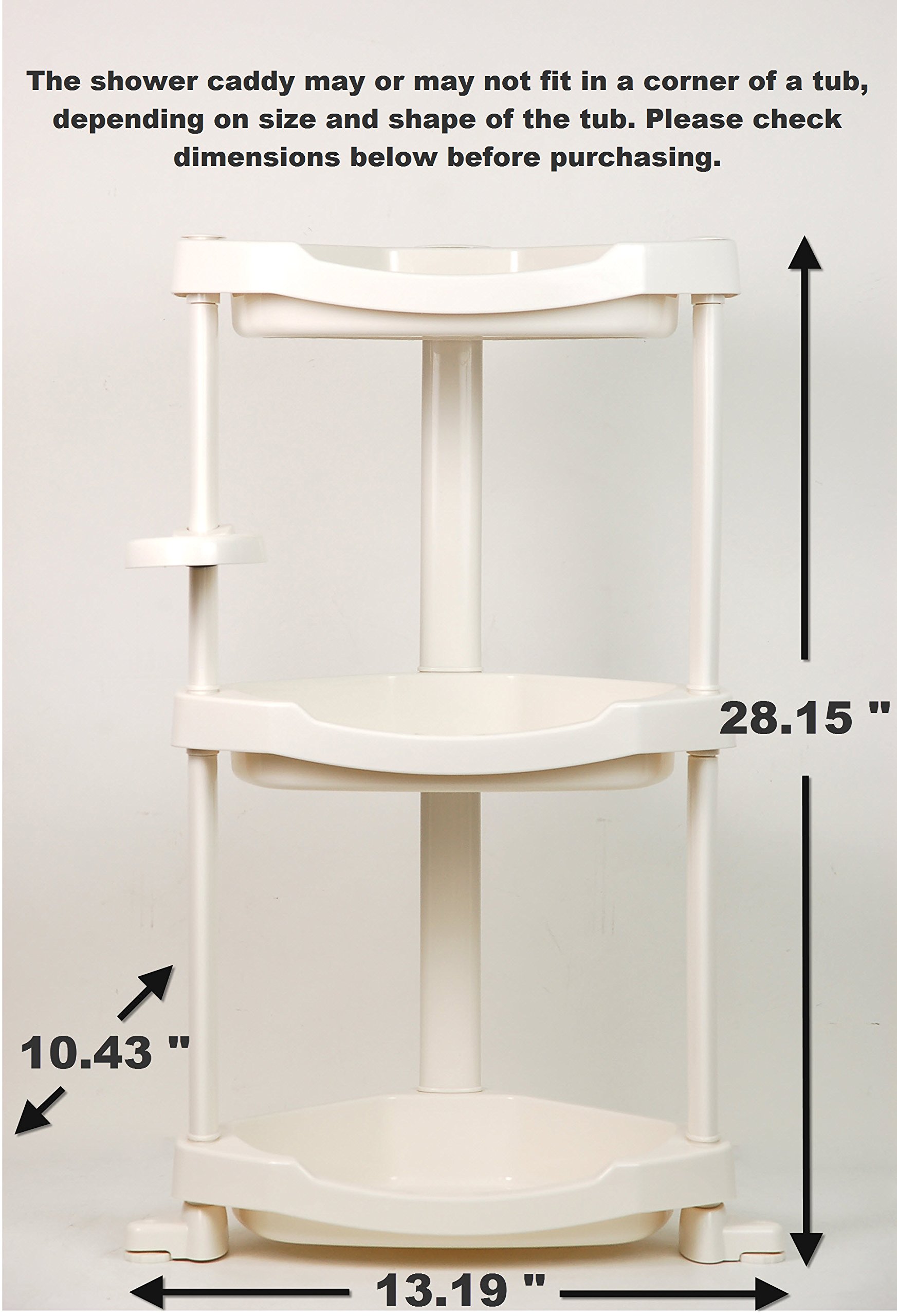 3-Tier Adjustable Corner Shower Caddy - Rustproof Bathroom Organizer with Suction Cups for Shampoo, Soap & Toiletries - Perfect for Small Showers, Apartments & Dorm Rooms