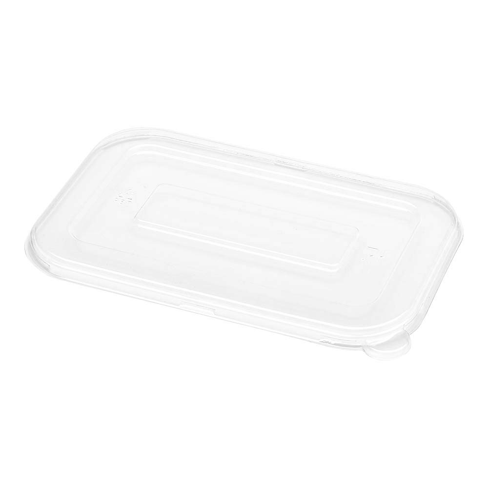 Disposable Plastic Flat Lids 100-Pack - Clear Pulp Tek Lids for 24oz & 32oz Bagasse Containers | Built-In Tab Design | Restaurantware & Takeout Use | Eco-Friendly Food Service Supplies for Cafes, Catering & Food Trucks