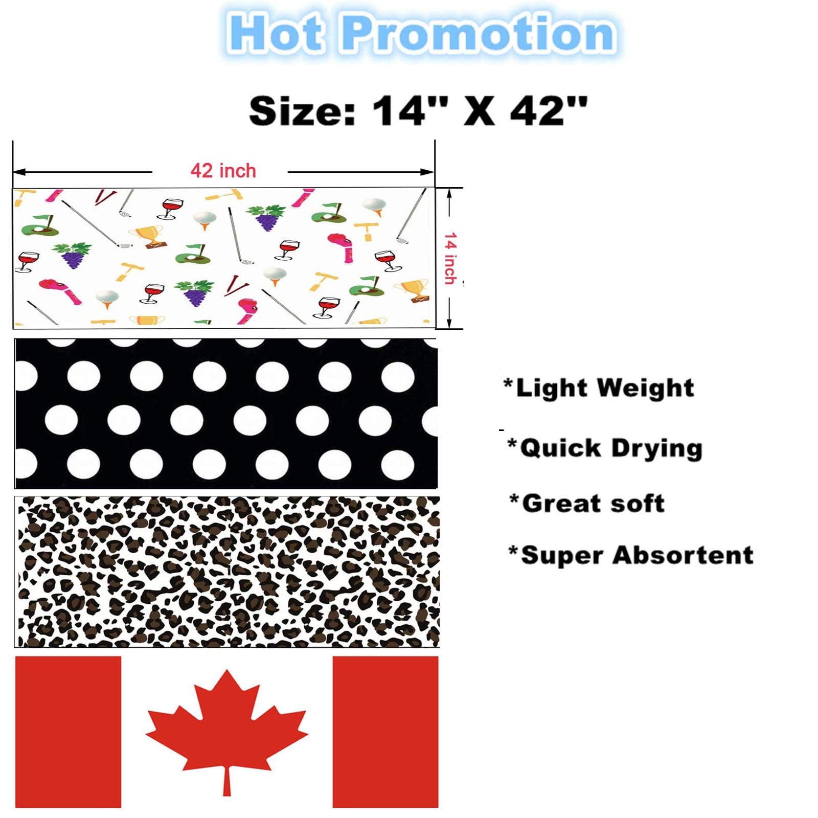 Premium Golf Towel with Clip for Golf Bags - 42