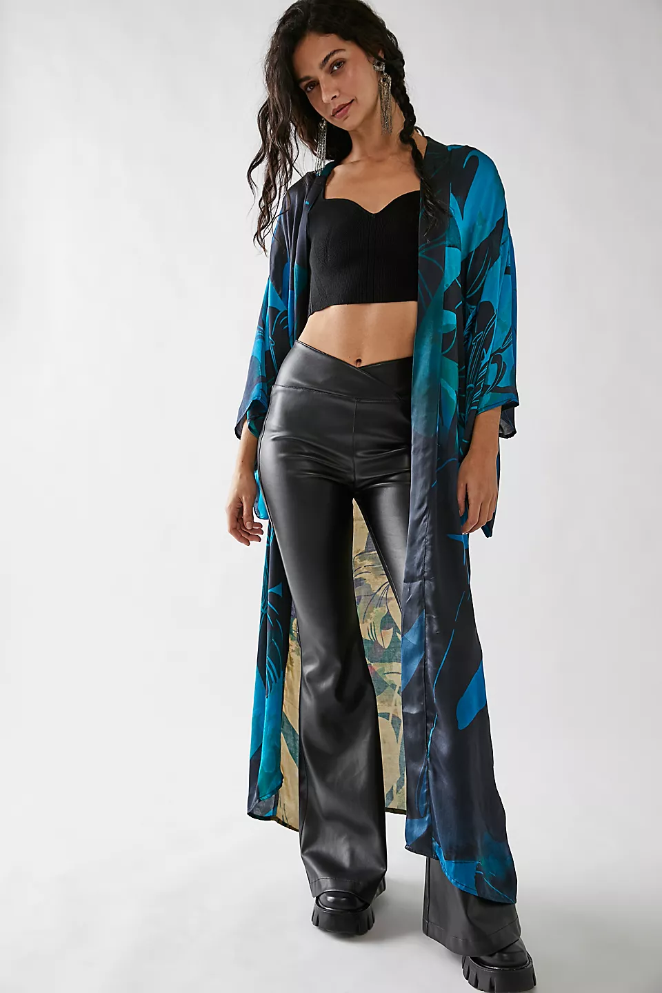Ultra Lightweight Summer Kimono with Abstract Floral Print - Perfect for Beach Cover-Up, Poolside Lounging & Boho Fashion