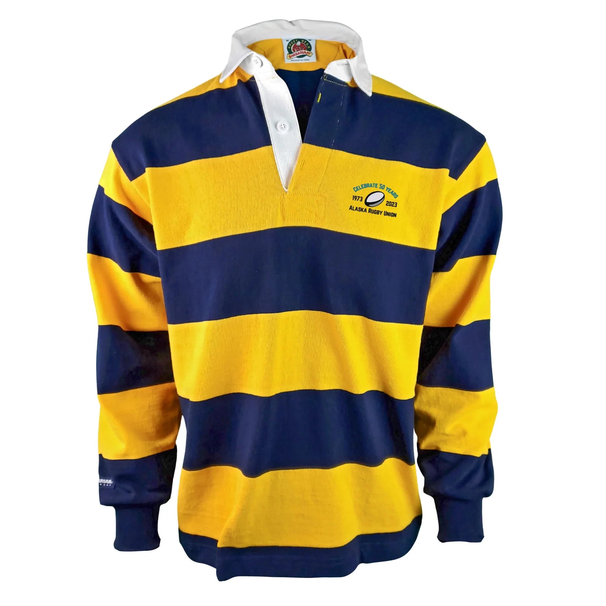 AKRU 50th Anniversary Vintage 4-Inch Stripe Rugby Jersey - Classic Retro Rugby Shirt for Men, Sports Fans & Collectors - Perfect for Game Day, Tailgating & Vintage Sports Fashion