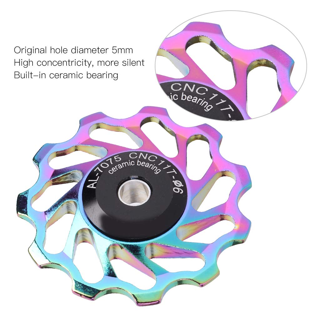 11T Sealed Bearing Bike Rear Derailleur Pulley - Ceramic Mountain Bike Transmission Wheel for Smooth Shifting | Durable Cycling Accessory for MTB, Road & Commuter Bikes