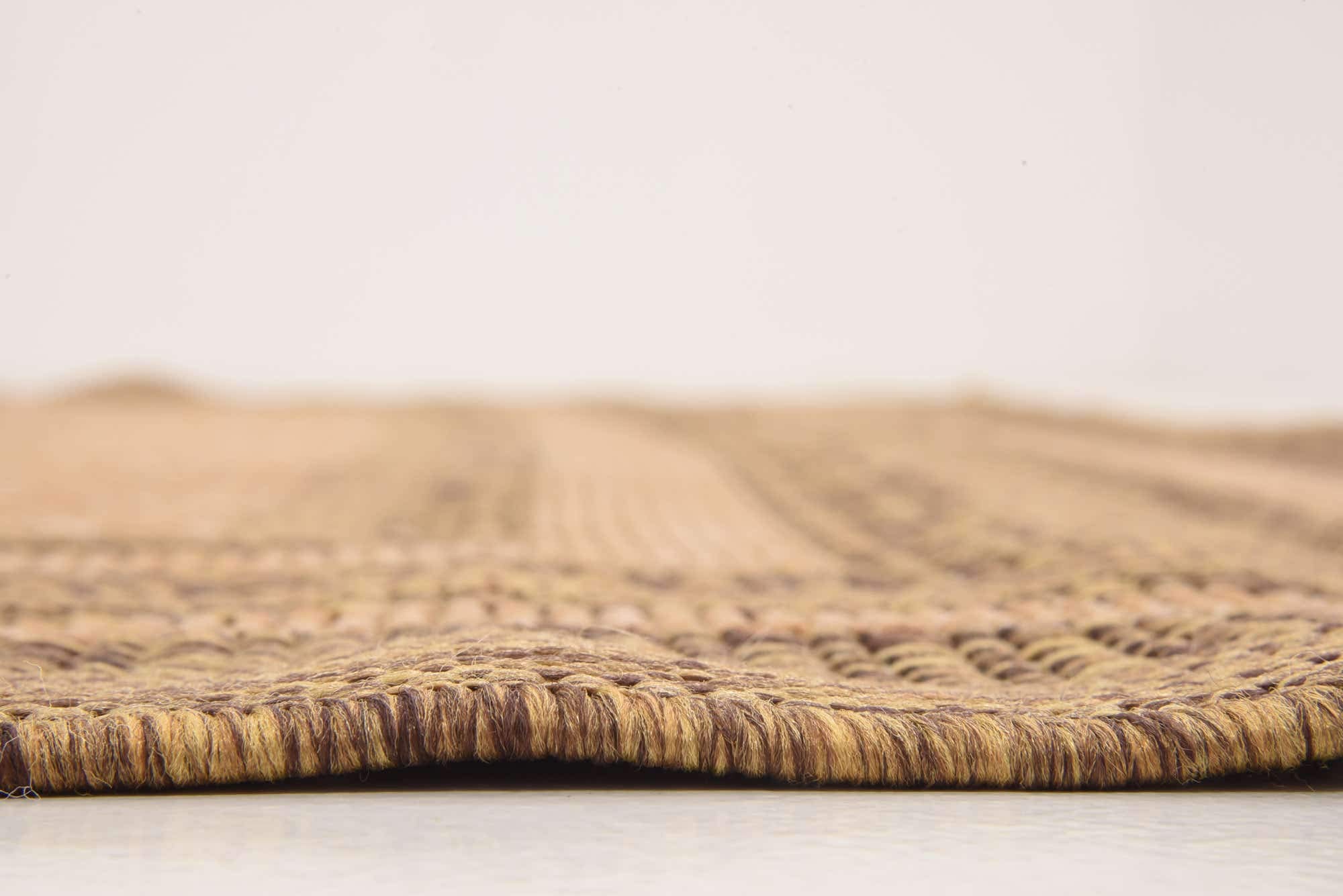 Unique Loom Outdoor Border Collection Area Rug - 7'x10' Rectangle Light Brown/Brown Multi-Border Design | Weather-Resistant Patio, Deck & Sunroom Rug for Outdoor Living Spaces
