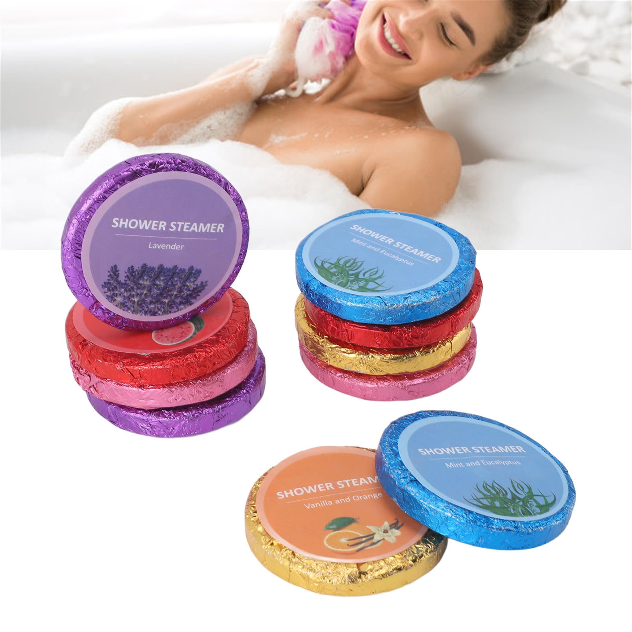 Aromatherapy Shower Steamers with Essential Oils - 10 Pack Relaxing Bath Bombs for Stress Relief, Perfect Birthday & Christmas Gifts for Women - Create a Spa Experience at Home for Ultimate Relaxation
