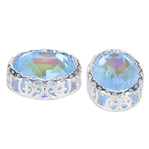20Pcs Sparkling Oval Rhinestones for Wedding Decorations, Clothing & Shoe Embellishments - Light Blue | Perfect for DIY Crafts, Bridal Accessories & Fashion Design
