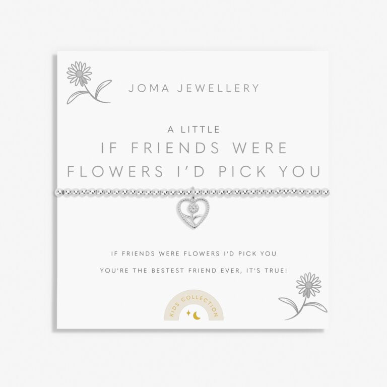 Joma Jewellery Kids Bracelet - 'A Little If Friends Were Flowers I'd Pick You' Charm Bangle | Perfect Gift for Birthdays, Friendship Day & Special Occasions