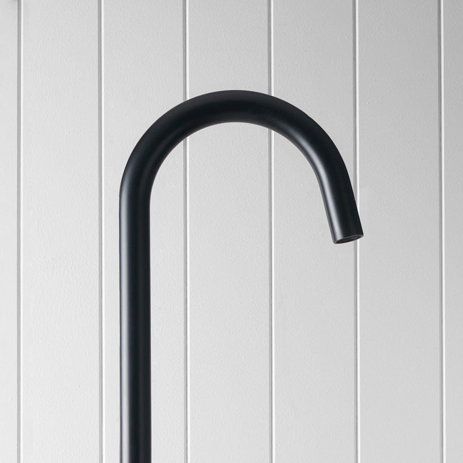 Freestanding Bath Spout Matte Black - Modern Waterfall Tub Faucet for Bathroom & Spa - Perfect for Freestanding Tubs, Luxury Showers & Relaxing Soaks