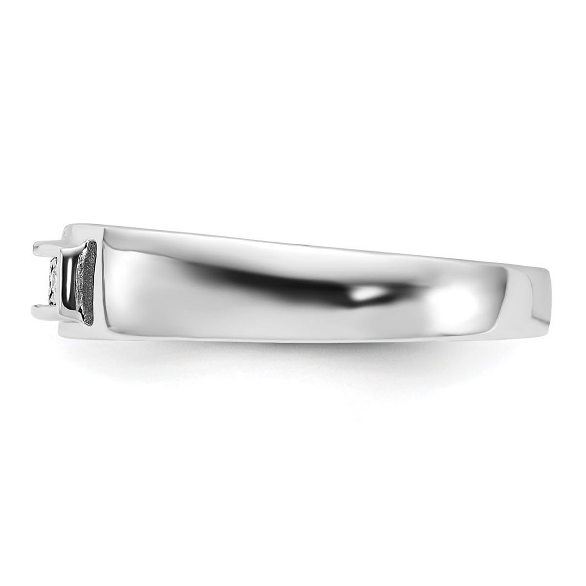 925 Sterling Silver Men's Diamond Ring - Polished Wedding Band for Men, Engagement Ring, Anniversary Gift for Him, Perfect for Special Occasions
