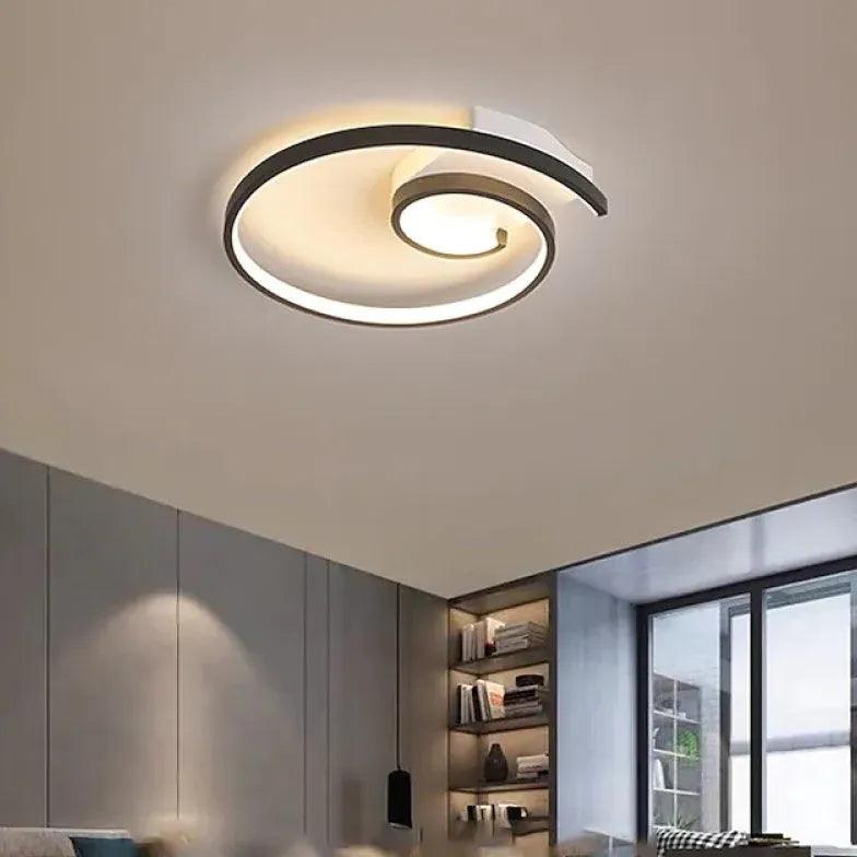 Modern Minimalist Rotating Ring Ceiling Light - Adjustable LED Fixture for Living Room, Bedroom, and Office Lighting