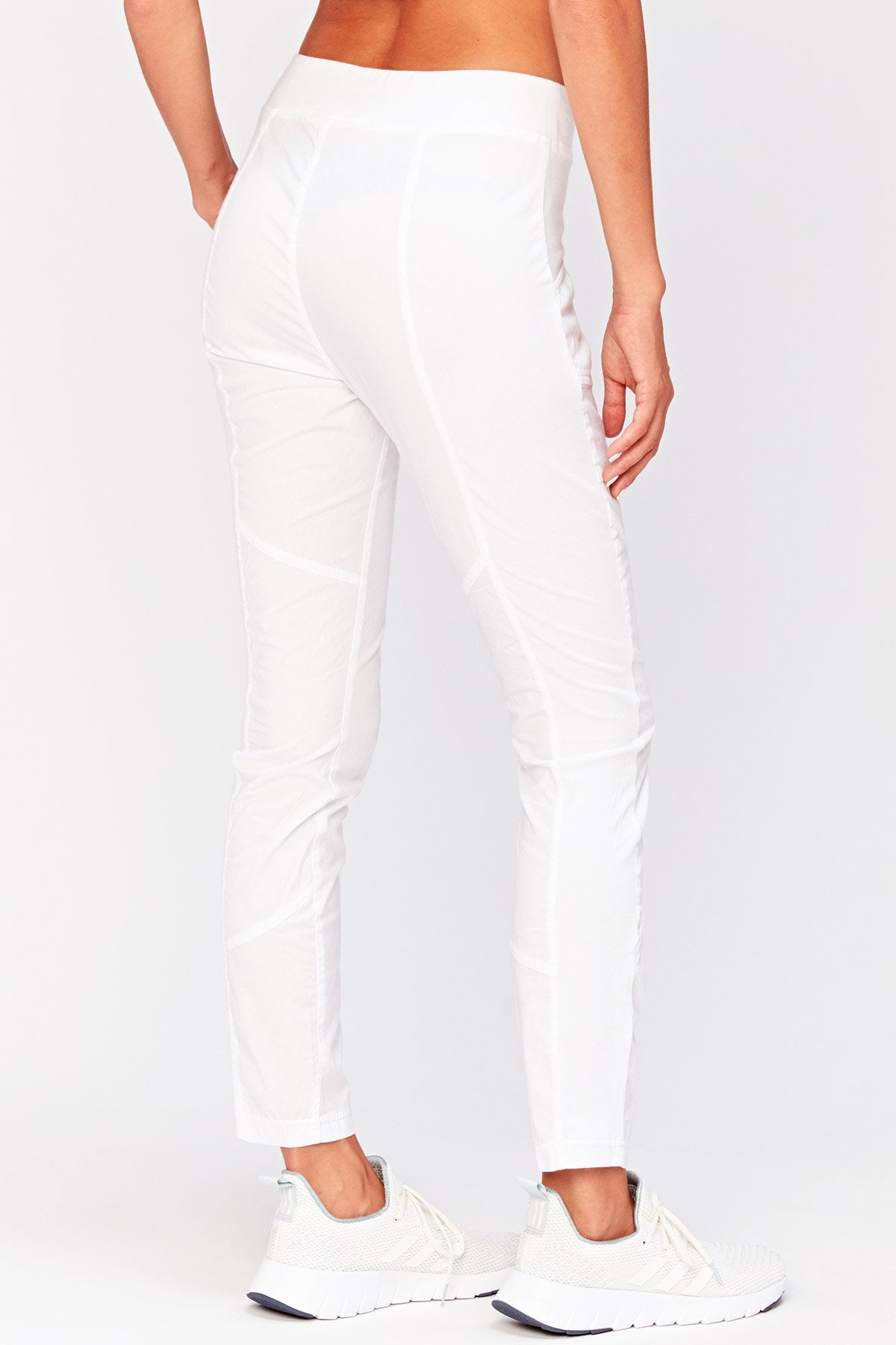 Dalia Women's White Pants - High Waisted Stretch Comfortable Casual Trousers for Work, Travel & Everyday Wear