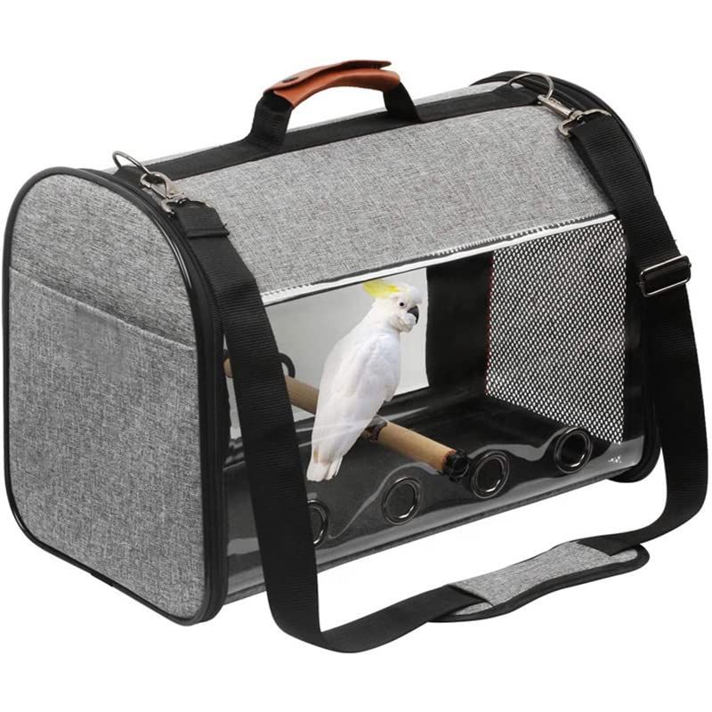Portable Transparent Breathable Bird Travel Carrier Cage - Lightweight Pet Parrot Carrier for Airplane, Car & Outdoor Adventures | Bird Travel Bag for Safe Transport