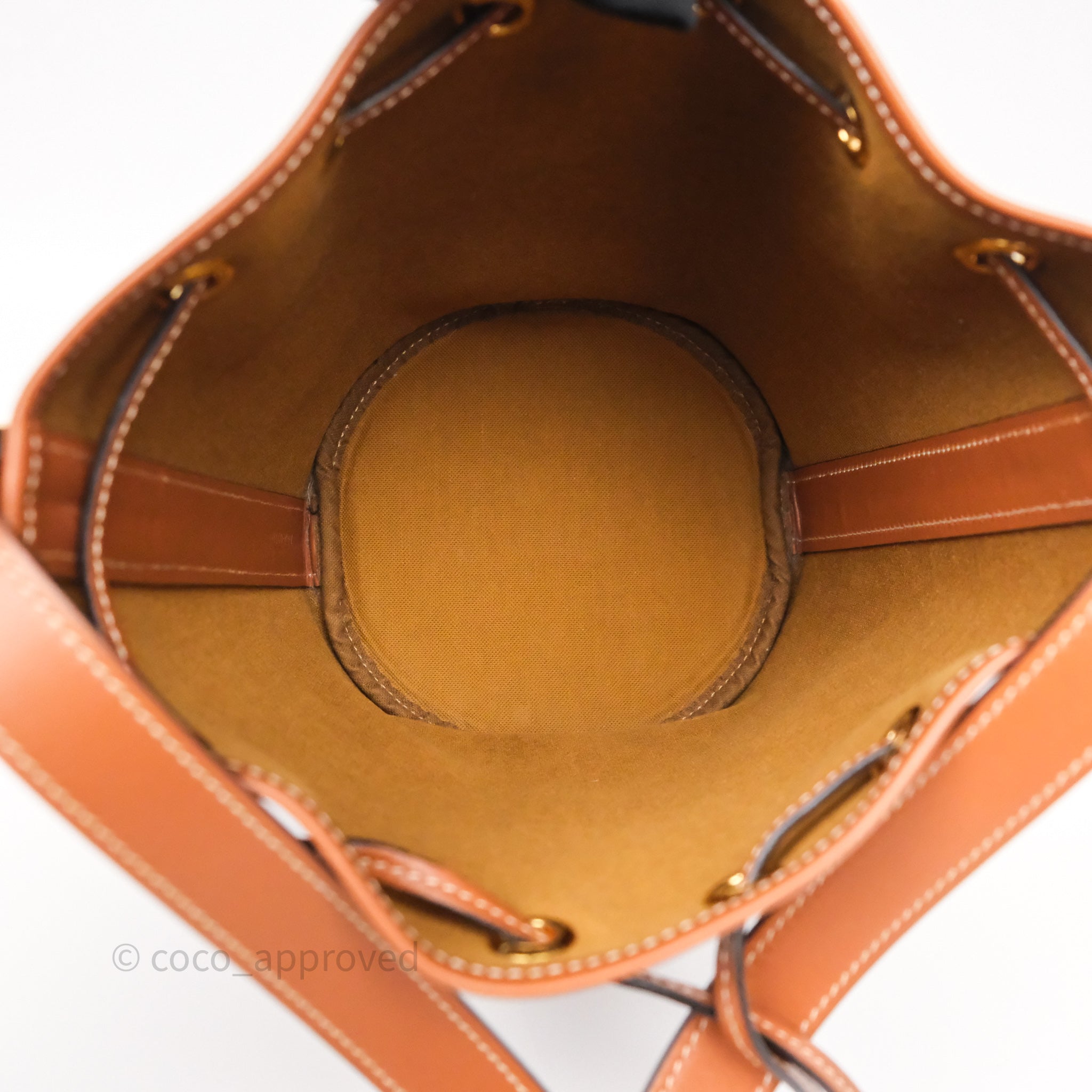 Celine Small Drawstring Bucket Bag in Triomphe Canvas - Tan & Black | Stylish Crossbody Purse for Women, Perfect for Daily Use, Travel & Shopping
