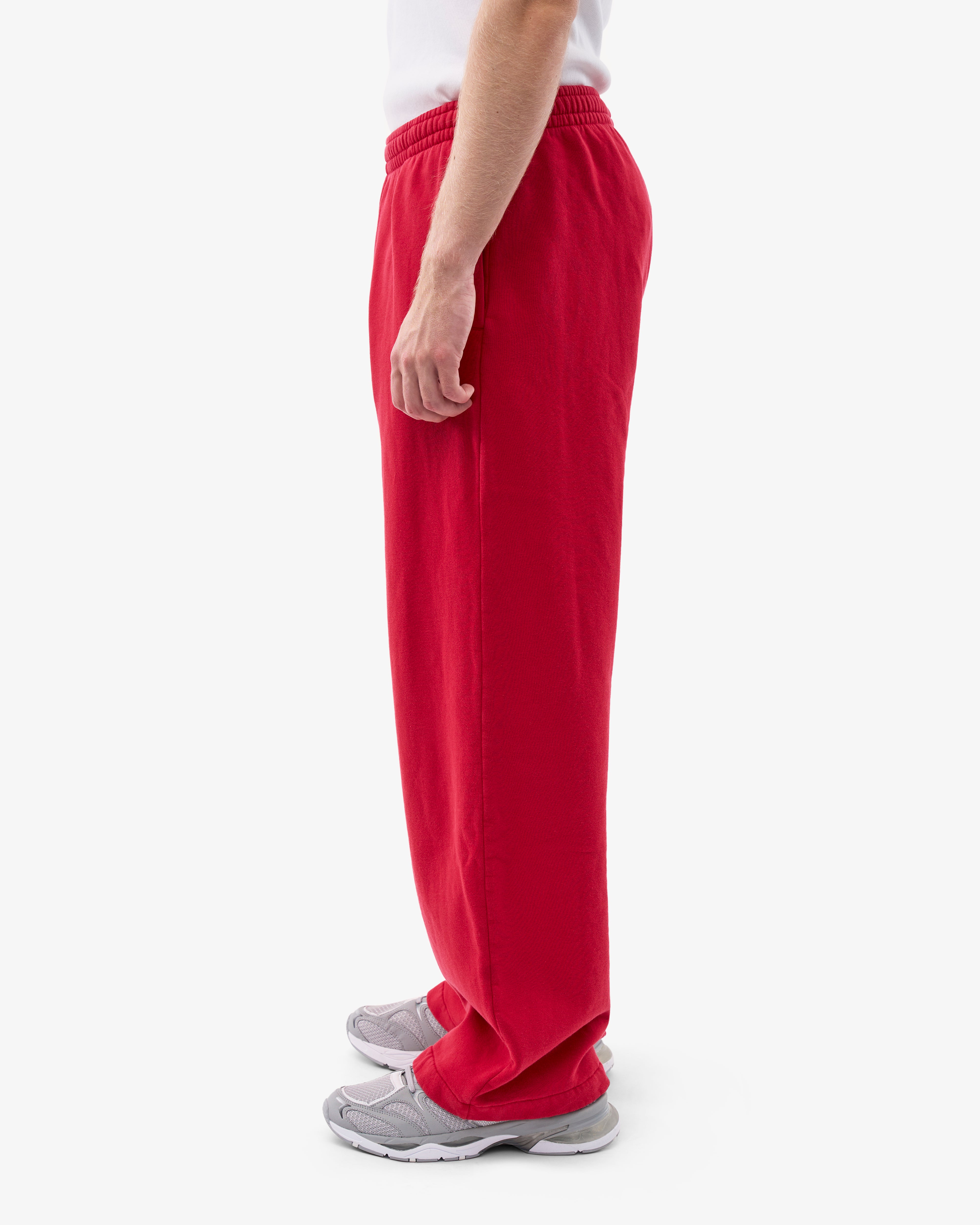 Organic Straight Leg Sweatpants for Women - Soft Cotton Lounge Pants, Comfortable Casual Sweatpants in Scarlet Red - Perfect for Yoga, Home Wear & Relaxation