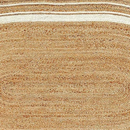 Handmade Natural Jute Farmhouse Area Rug - Braided Oval 5x8 Rug for Bedroom, Kitchen & Living Room | Eco-Friendly Home Decor for Cozy Farmhouse Style