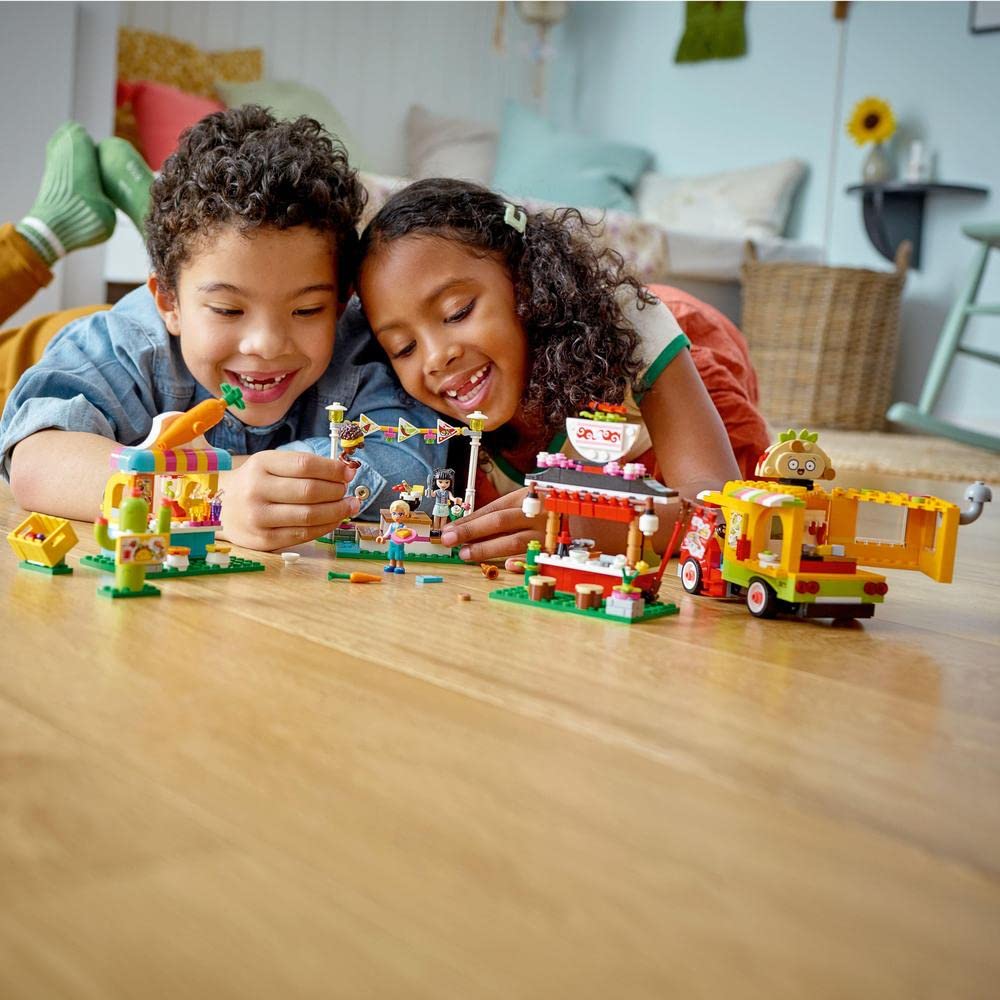LEGO Friends 41701 Street Food Market Building Toy Set - Creative Play for Kids, Collectible Mini-Doll Figures - Perfect for Birthday Gifts & Pretend Play Scenes