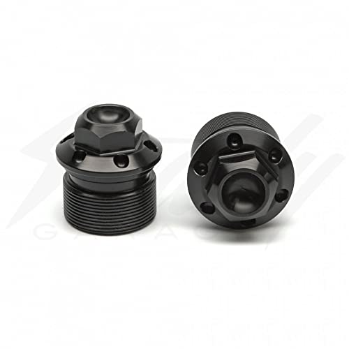 CHIMERA Top Front Fork Caps for Honda CRF110F - Hard Anodized Black - Dirt Bike Motorcycle Accessories for Off-Road Riding & Trail Performance