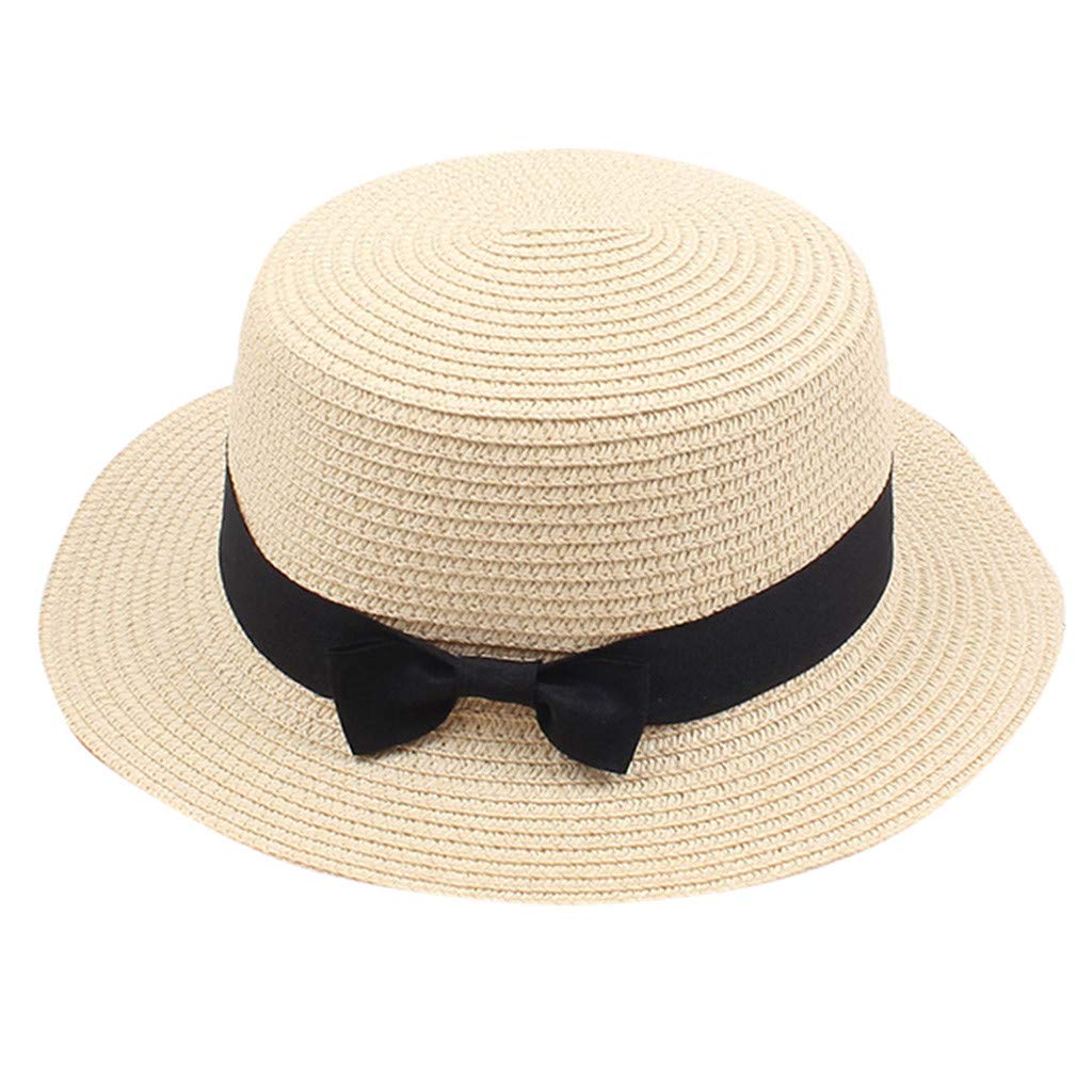Women's Straw Visor Hat - Solid Color Summer Beach Sun Hat with Wide Brim for UV Protection | Perfect for Outdoor Activities, Vacations, and Casual Wear