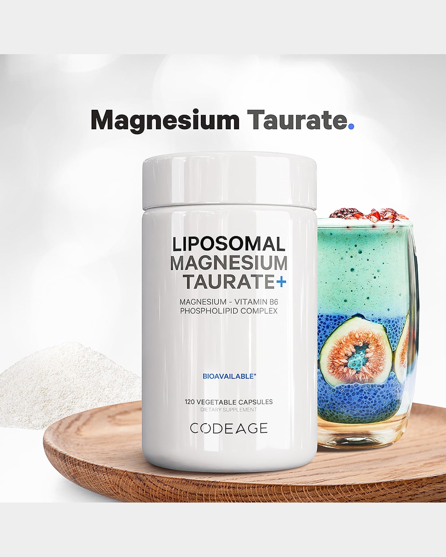 Codeage Liposomal Magnesium Taurate Supplement - High Absorption Magnesium Taurate for Stress Relief, Heart Health & Better Sleep | Supports Muscle Relaxation & Nervous System Function | Ideal for Athletes, Busy Professionals & Stress Relief