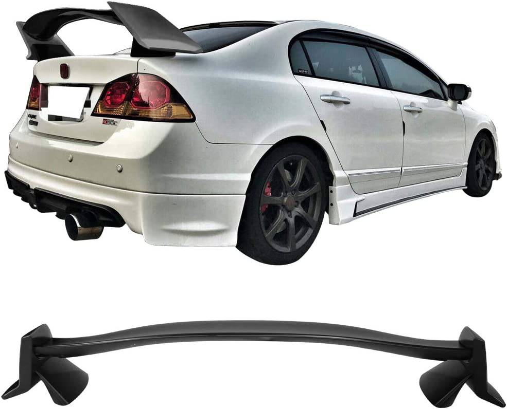 2006-2011 Honda Civic 8th Gen FD1 FD2 Sedan 4Dr Type R Style ABS Rear Spoiler - Unpainted OEM Fit Spoiler for Enhanced Aerodynamics & Sporty Look - Perfect for Car Enthusiasts & Street Racing