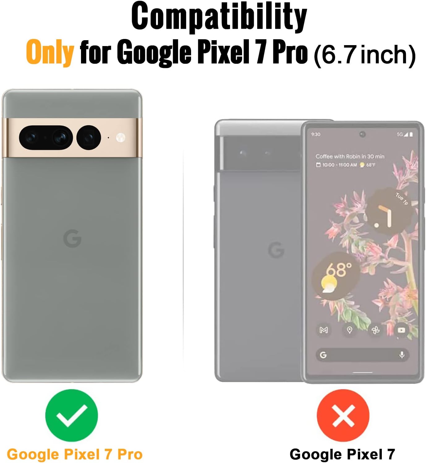 Google Pixel 7 Pro Kickstand Case with 360° Rotating Ring - Shockproof Protective Cover for Work, Travel & Everyday Use