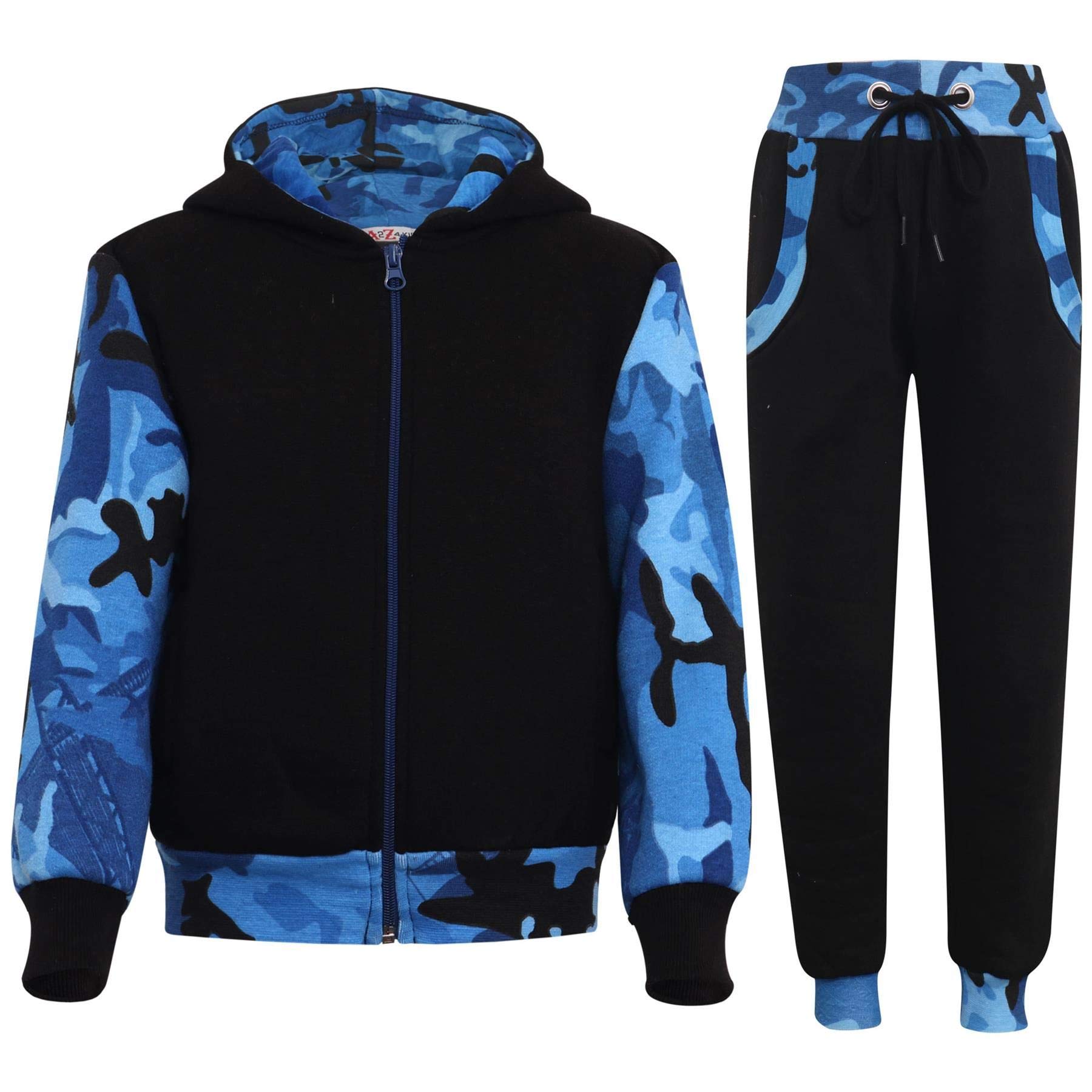 A2Z Kids Boys Girls Camouflage Fleece Tracksuit Set - Hooded Top & Jogger Pants for Activewear, Jogging, and Outdoor Play | Comfortable Athletic Outfit for School, Sports, and Casual Wear