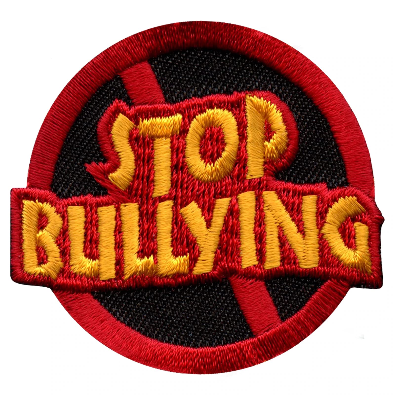 Anti-Bullying Embroidered Iron-On Patch for Jackets, Backpacks & DIY Crafts - Stop Bullying Motivational Sew-On Badge for Kids & Teens