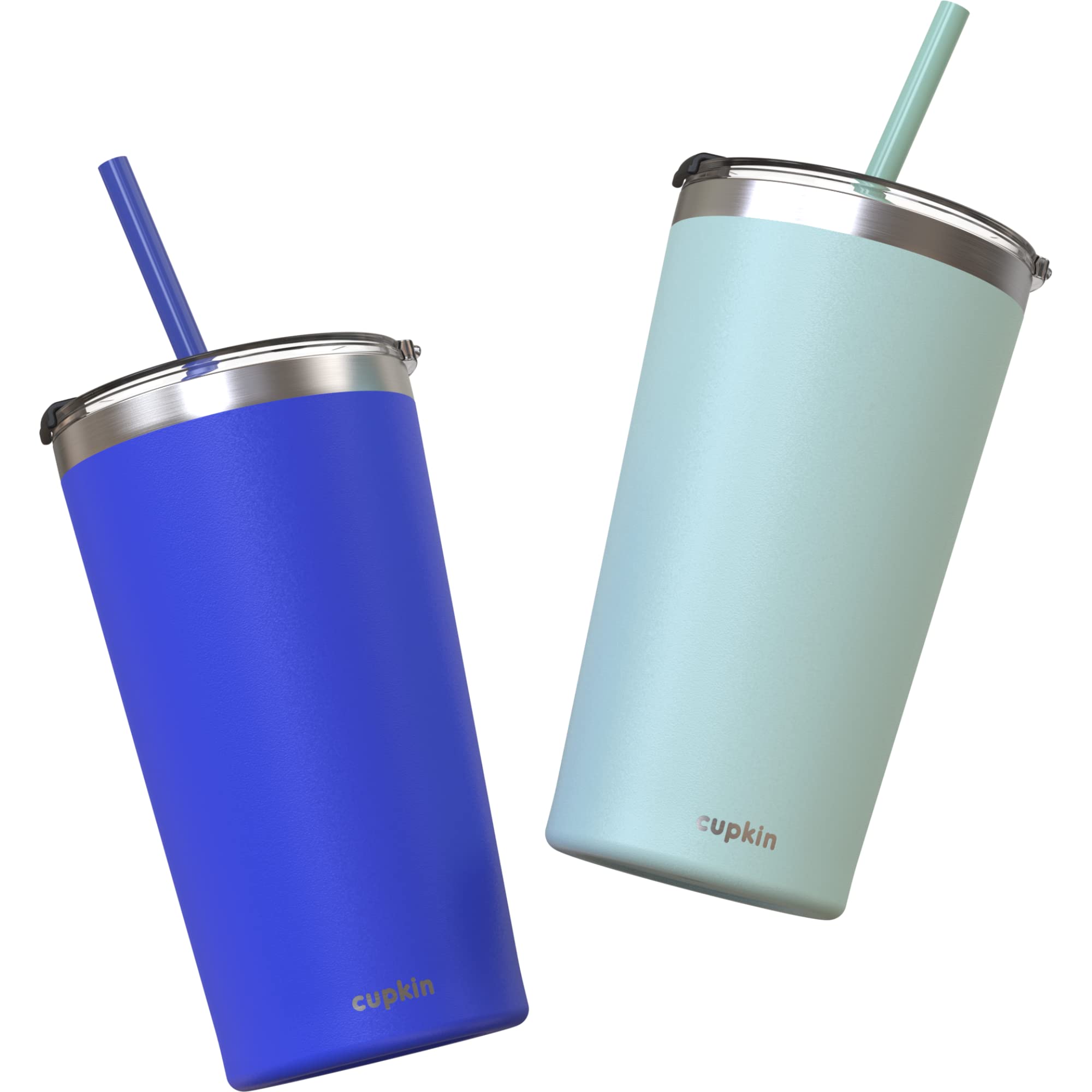 CUPKIN 20oz Stainless Steel Insulated Tumbler with Lid & Straw - Double Wall Vacuum Insulated Travel Mug for Hot & Cold Drinks - Leakproof Coffee Cup for Commuting, Office, Gym, Hiking & Outdoor Activities