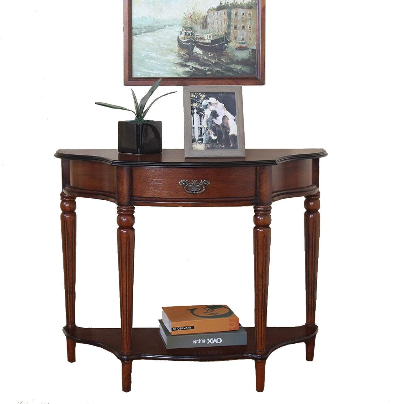 Premium Cedar Wood Console Table - Rustic Entryway Display Table for Hallway, Living Room & Home Decor | Handcrafted Solid Wood Furniture
