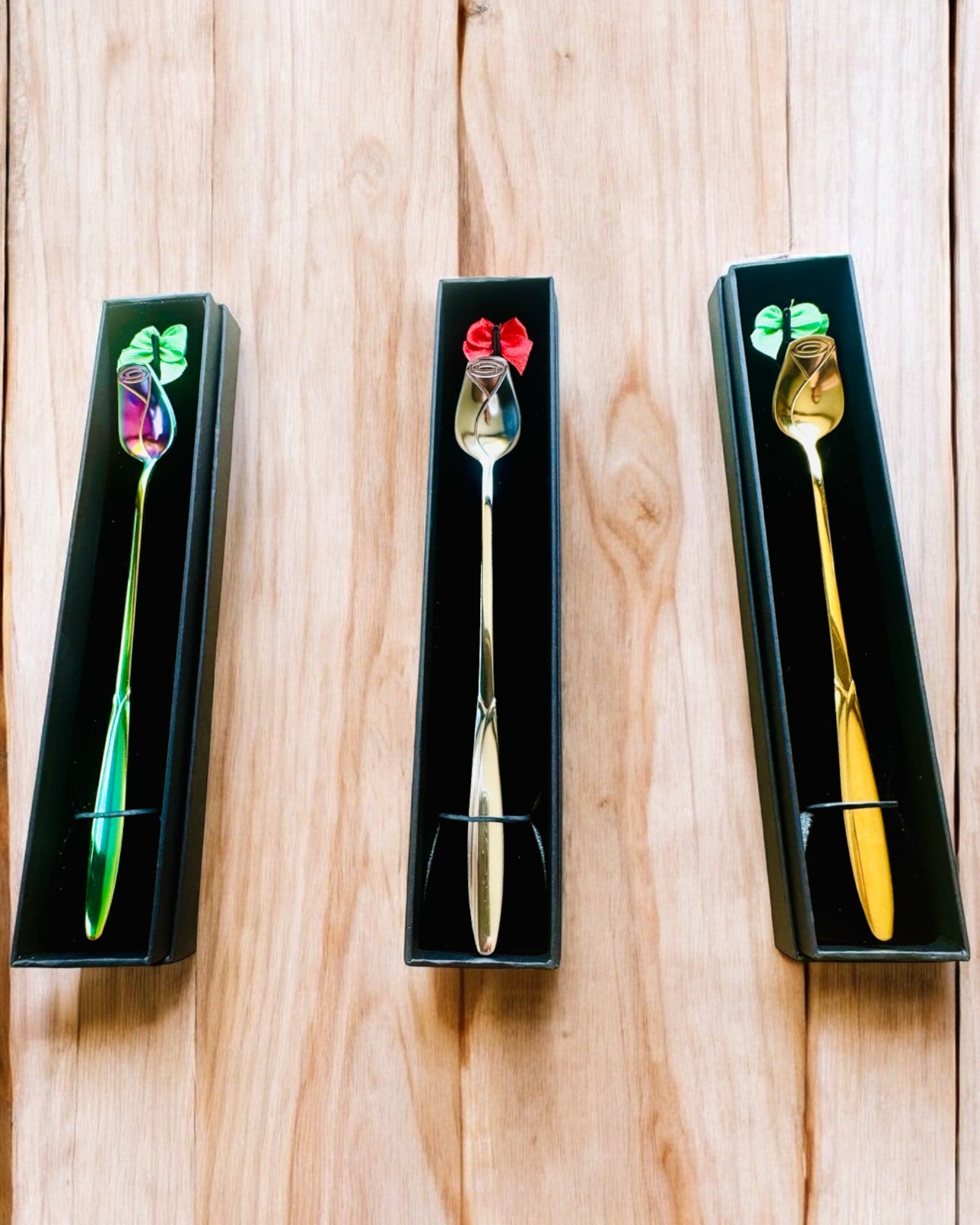 Personalized Engraved Rose Spoon - Custom Gift for Anniversary, Wedding, Valentine's Day - 3 Elegant Colors (Gold, Silver, Rose Gold) - Perfect for Romantic Dining & Special Occasions