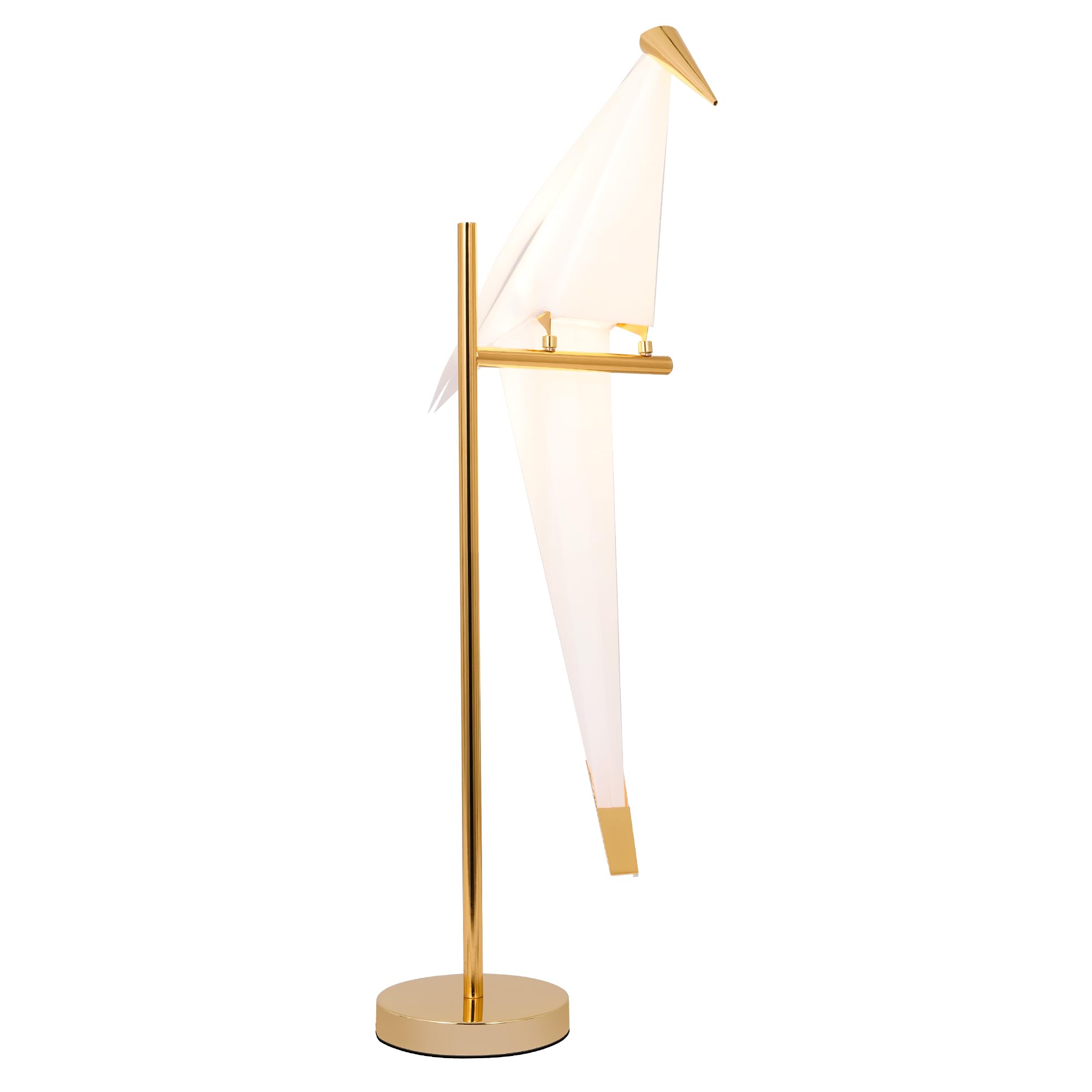 28 Inch LED Table Lamp - Modern Gold Metal Bird Light Fixture for Living Room, Bedroom & Office - Stylish Ambient Lighting for Reading, Working & Home Decor