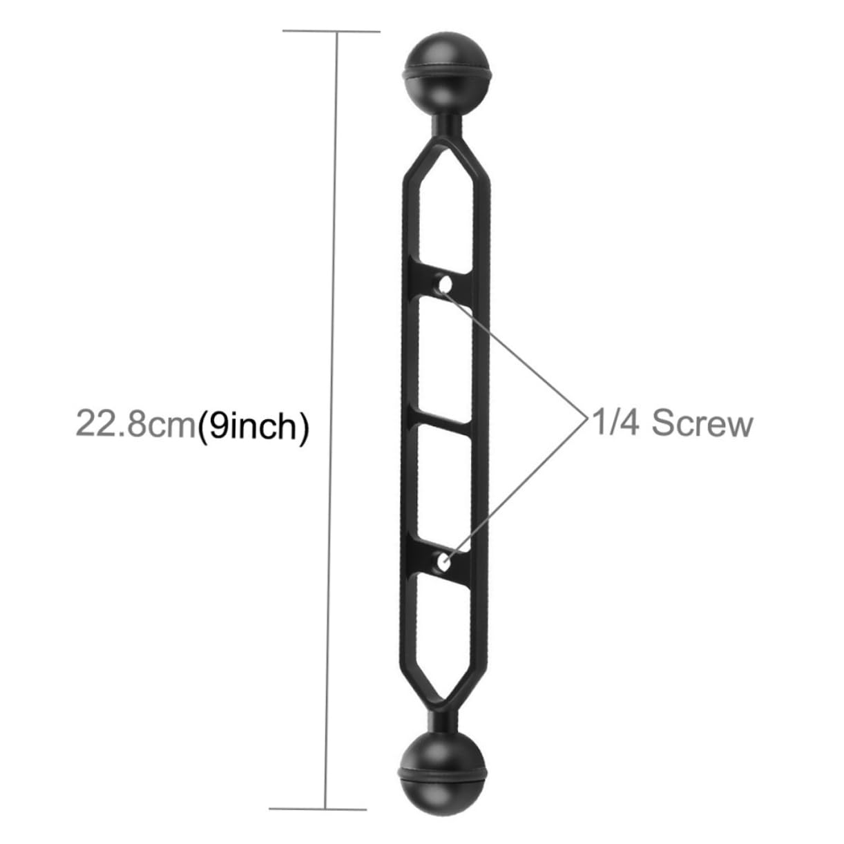 GRIRIW 9-in-1 Dual Ball Arm Underwater Photography Bracket - Aluminum Alloy Diving Light Mount for Scuba, Snorkeling & Underwater Videography