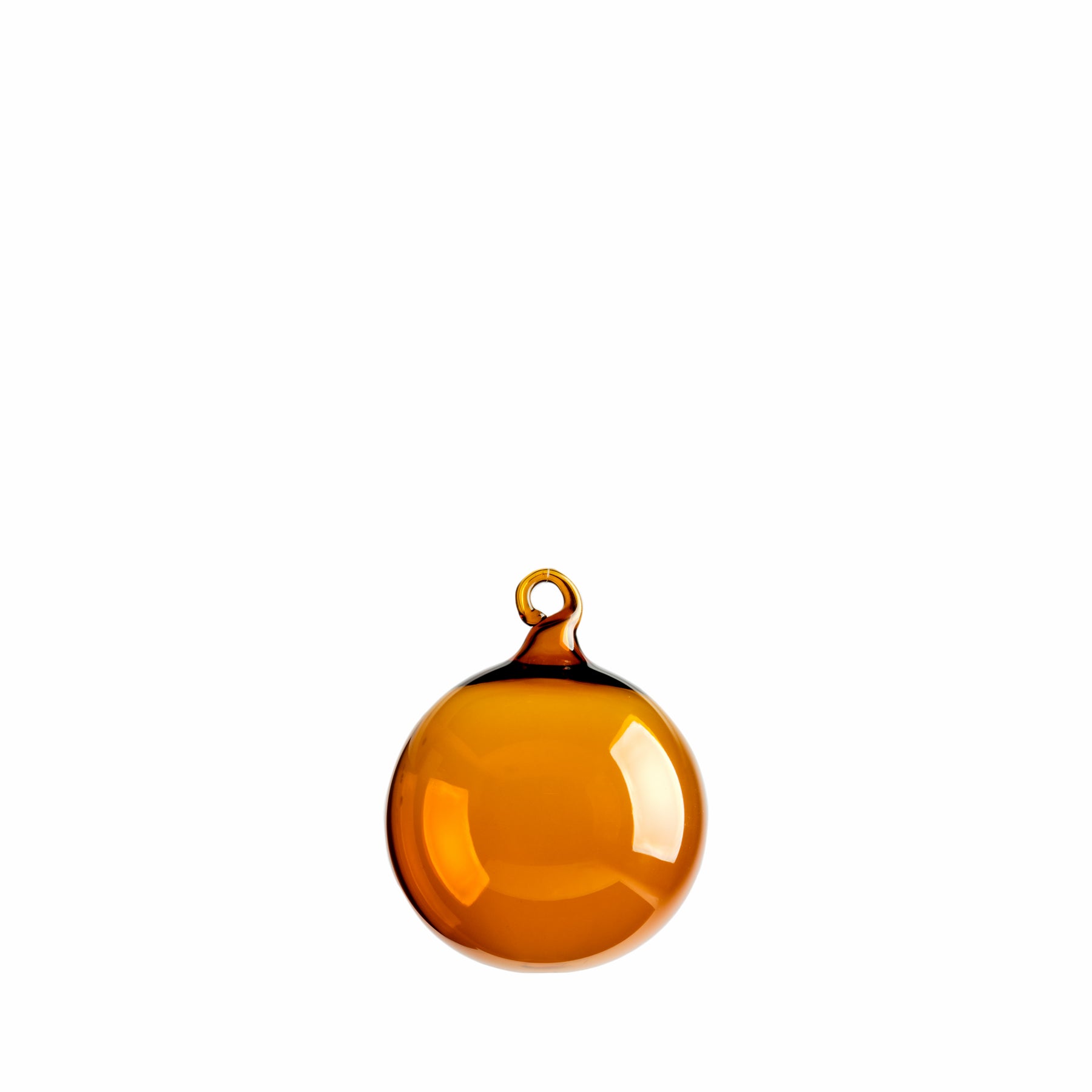 Amber Glass Christmas Ornament Balls - Small Decorative Tree Decorations for Holiday, Party & Home Decor