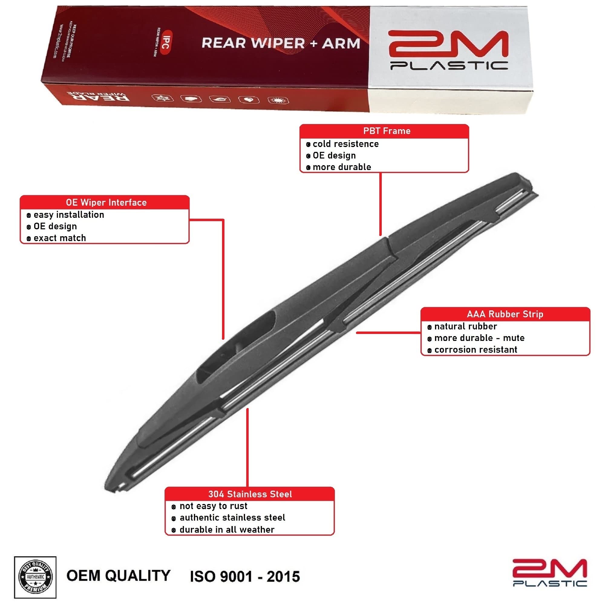 OEM Style Rear Wiper Arm Blade Replacement for Buick Enclave 2008-2017 - Perfect for Rainy Weather & Winter Driving