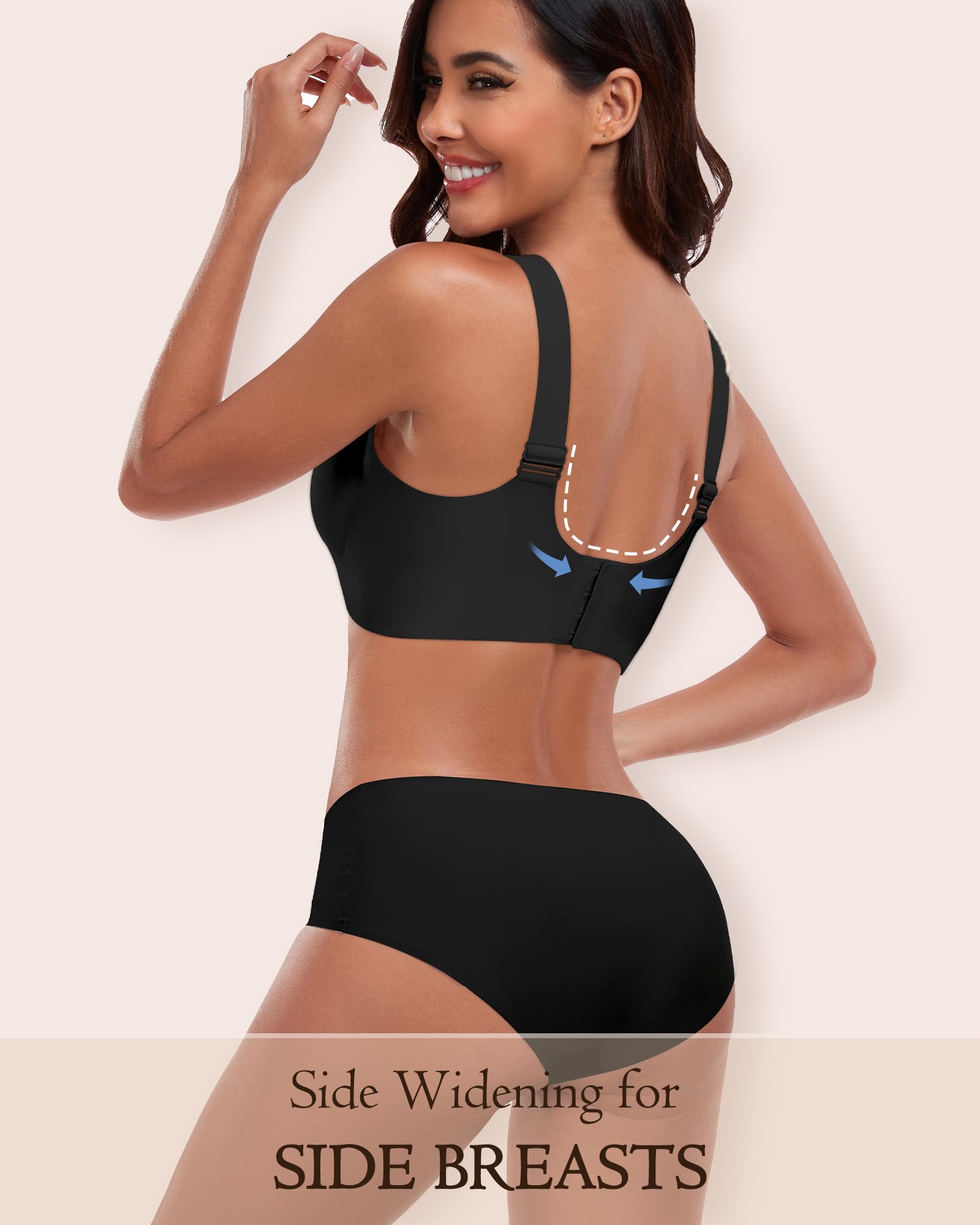 HORISUN Wireless Seamless Bras for Women - Full Coverage Supportive Comfort Bra - Regular & Plus Size - Perfect for Everyday Wear, Workouts, and Lounge