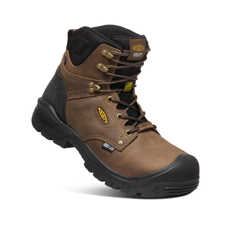 **Men's Independence 6 Waterproof Work Boots with Carbon Toe - Dark Earth & Black - Durable Safety Boots for Construction, Hiking & Outdoor Work**