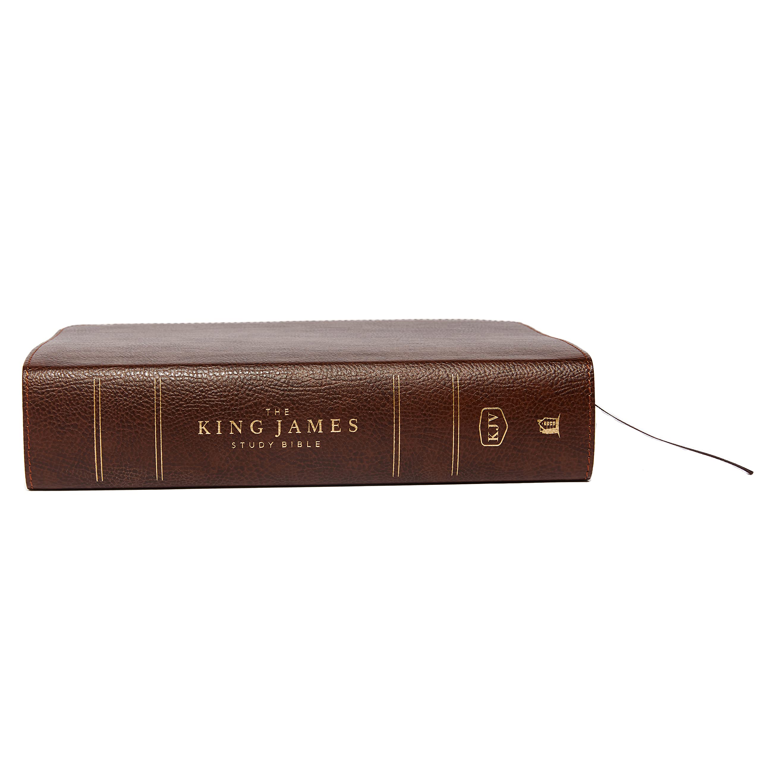 KJV The King James Study Bible - Bonded Leather, Brown, Thumb Indexed, Red Letter, Full-Color Edition | Holy Bible King James Version | Perfect for Church, Bible Study & Personal Devotion