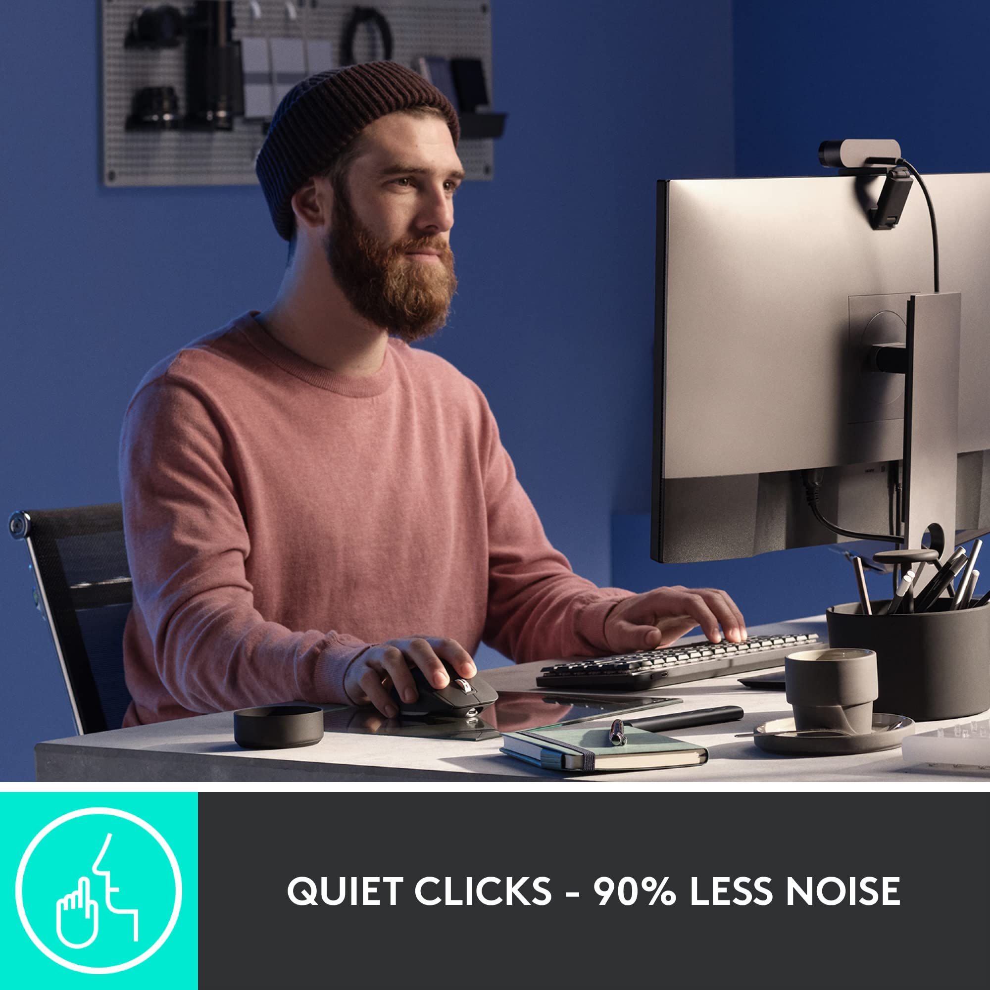 Logitech MX Master 3S Wireless Ergonomic Mouse - Ultra-Fast Scrolling, 8000 DPI Precision, Silent Clicks, Glass Tracking, USB-C & Bluetooth - Compatible with Windows, Linux, Chrome (Pale Grey) - Perfect for Office Work, Graphic Design & Gaming