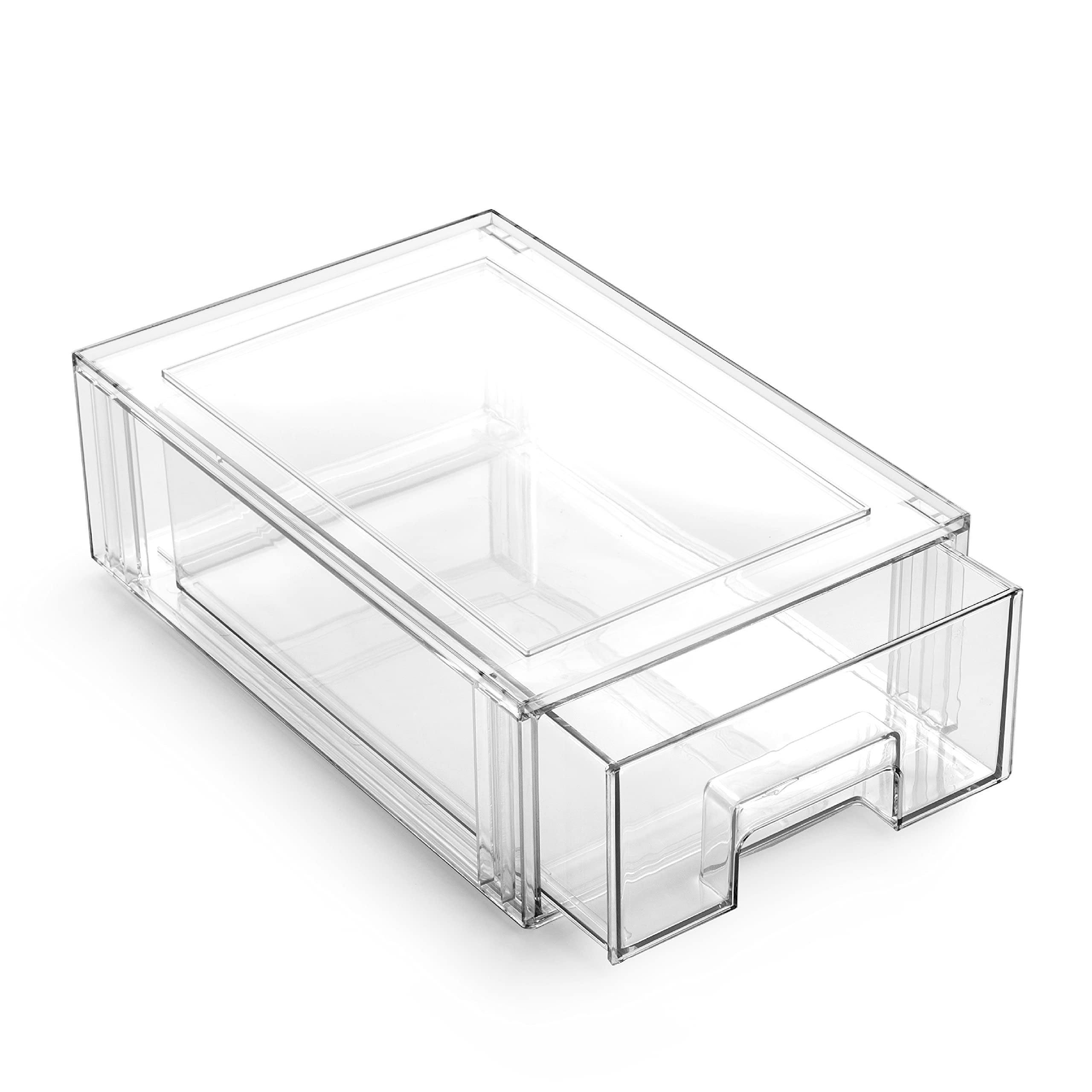 BINO Stackable Plastic Storage Drawers 6-Pack - BPA-Free Multi-Use Organizer Bins for Pantry, Fridge & Home Organization | Space-Saving Drawer System for Kitchen, Bathroom & Office Storage
