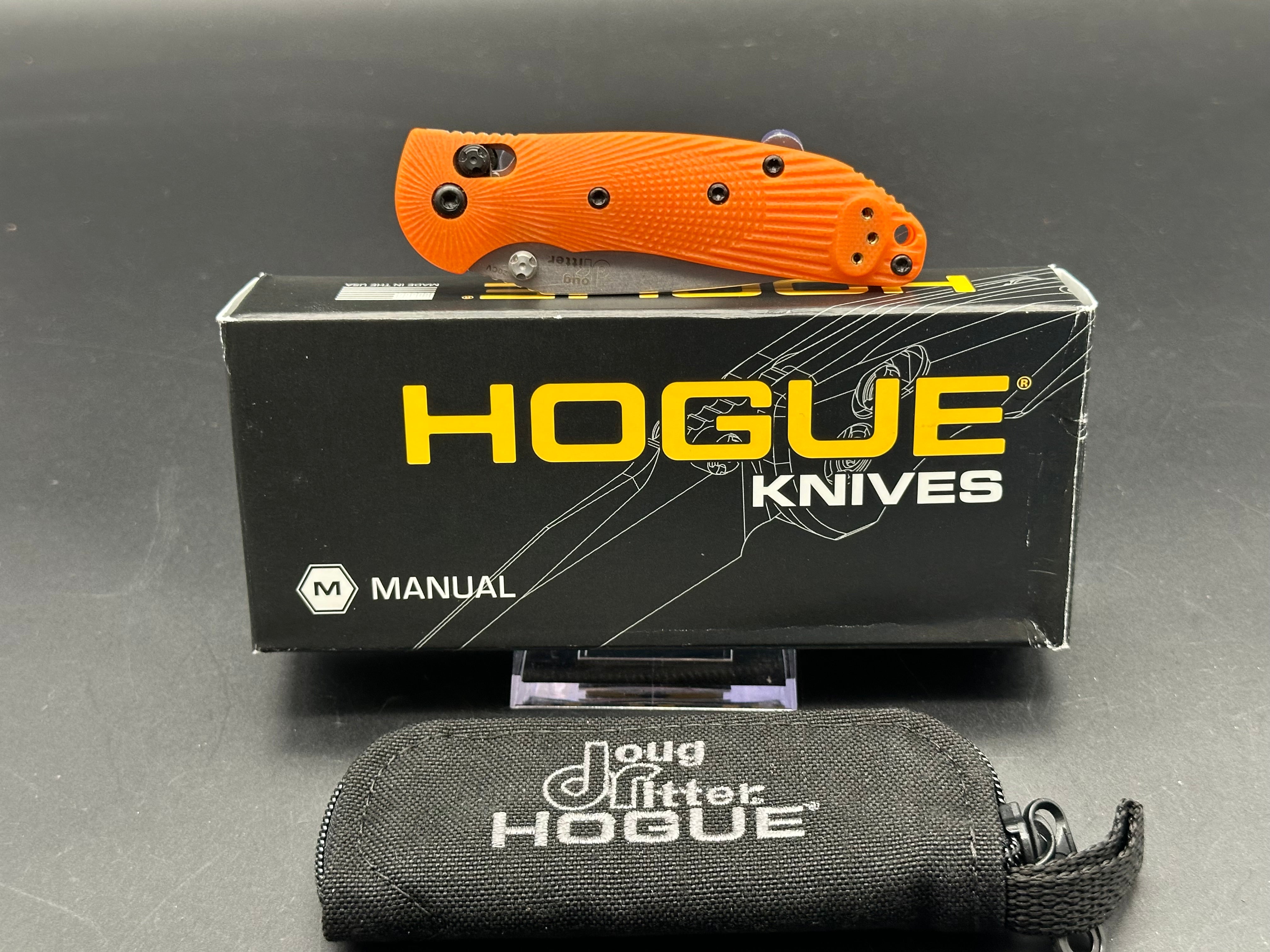 DOUG RITTER Mini RSK MK1 G2 Folding Pocket Knife - Orange Handle, Manual Open, EDC Gear for Camping, Hiking & Outdoor Adventures