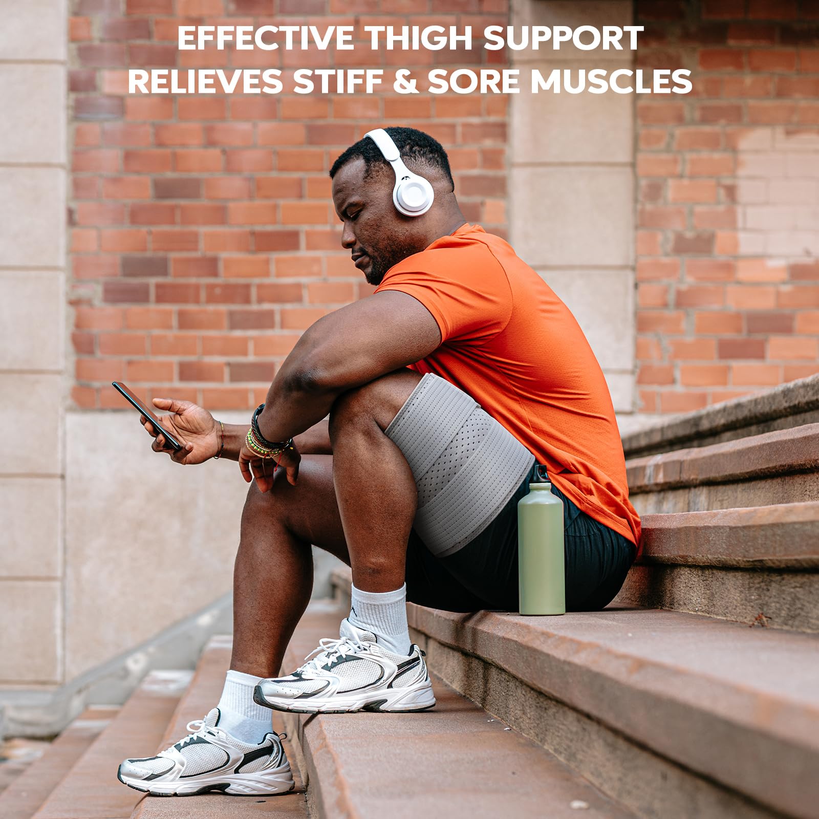 Women's & Men's Thigh Compression Sleeve - Adjustable Groin & Hamstring Support Wrap for Pulled Muscles, Quad Pain Relief - Upper Leg Brace for Sports, Running, Workout & Injury Recovery