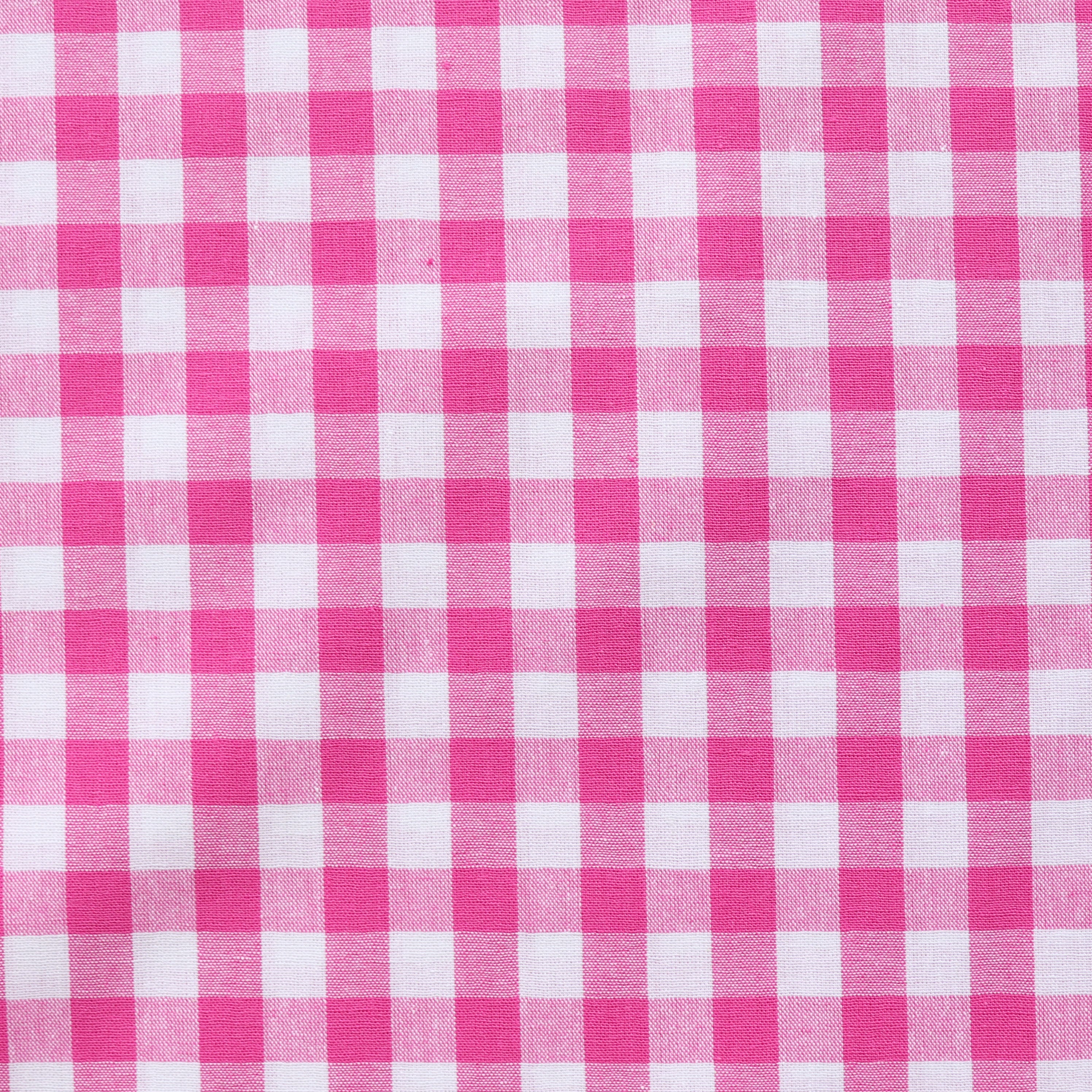 Gingham Yarn-Dyed Cotton Fabric - Hot Pink Checkered Material for DIY Crafts, Quilting & Home Decor