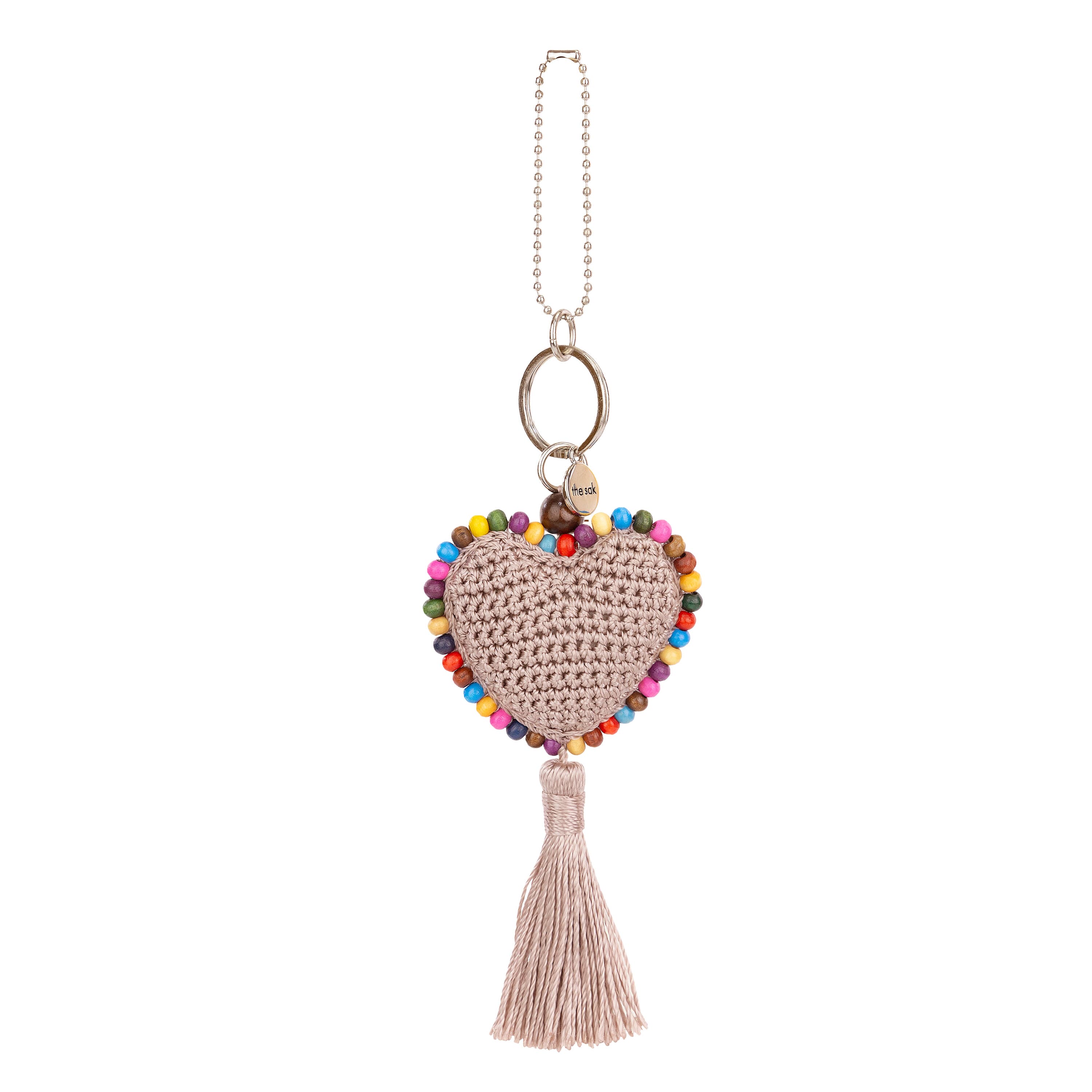 Yarnicharmz Handmade Crochet Dangle Fog Heart Charm - Perfect for DIY Jewelry, Keychains & Home Decor