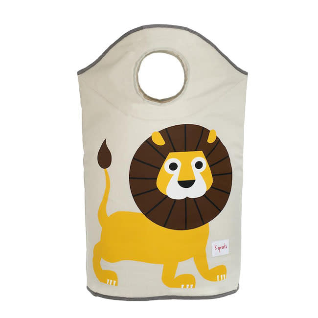 3 Sprouts Lion Laundry Hamper - Foldable Kids Clothes Hamper for Nursery, Bedroom & Playroom - Cute Lion Design for Baby & Toddler Storage